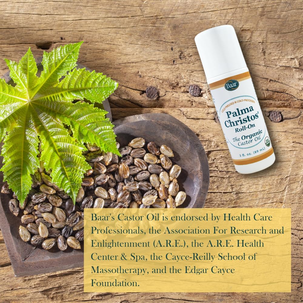 Baar Palma Christos Roll-On Organic Castor Oil 3 oz - Pack of 2