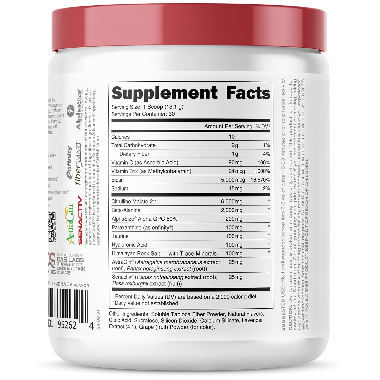 Babe Pre Workout for Women – Lavender Lemonade | 30 Servings, 13.9 oz