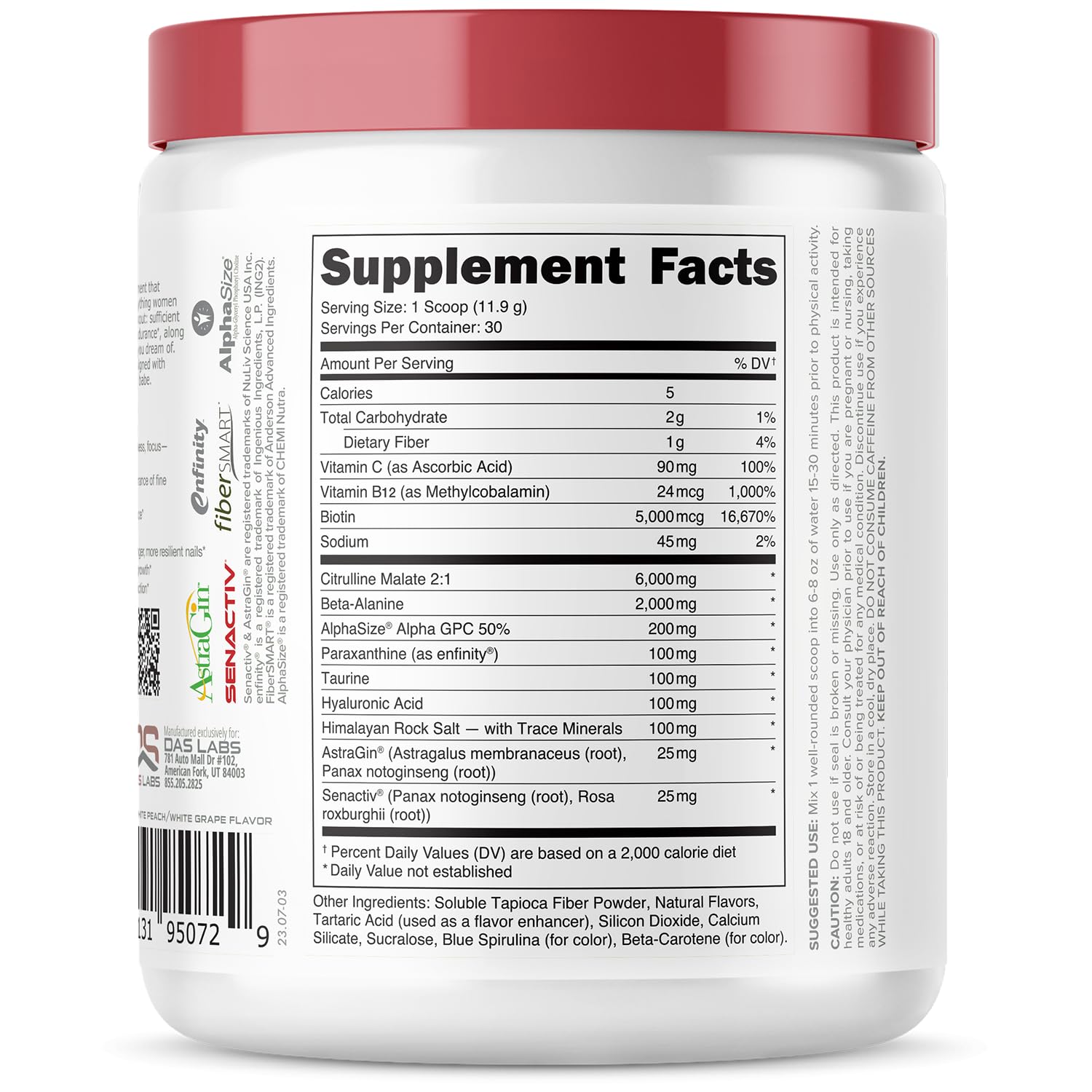 Babe Pre Workout Powder for Women | Sparkling Orchard | 30 Servings | 12.6 oz