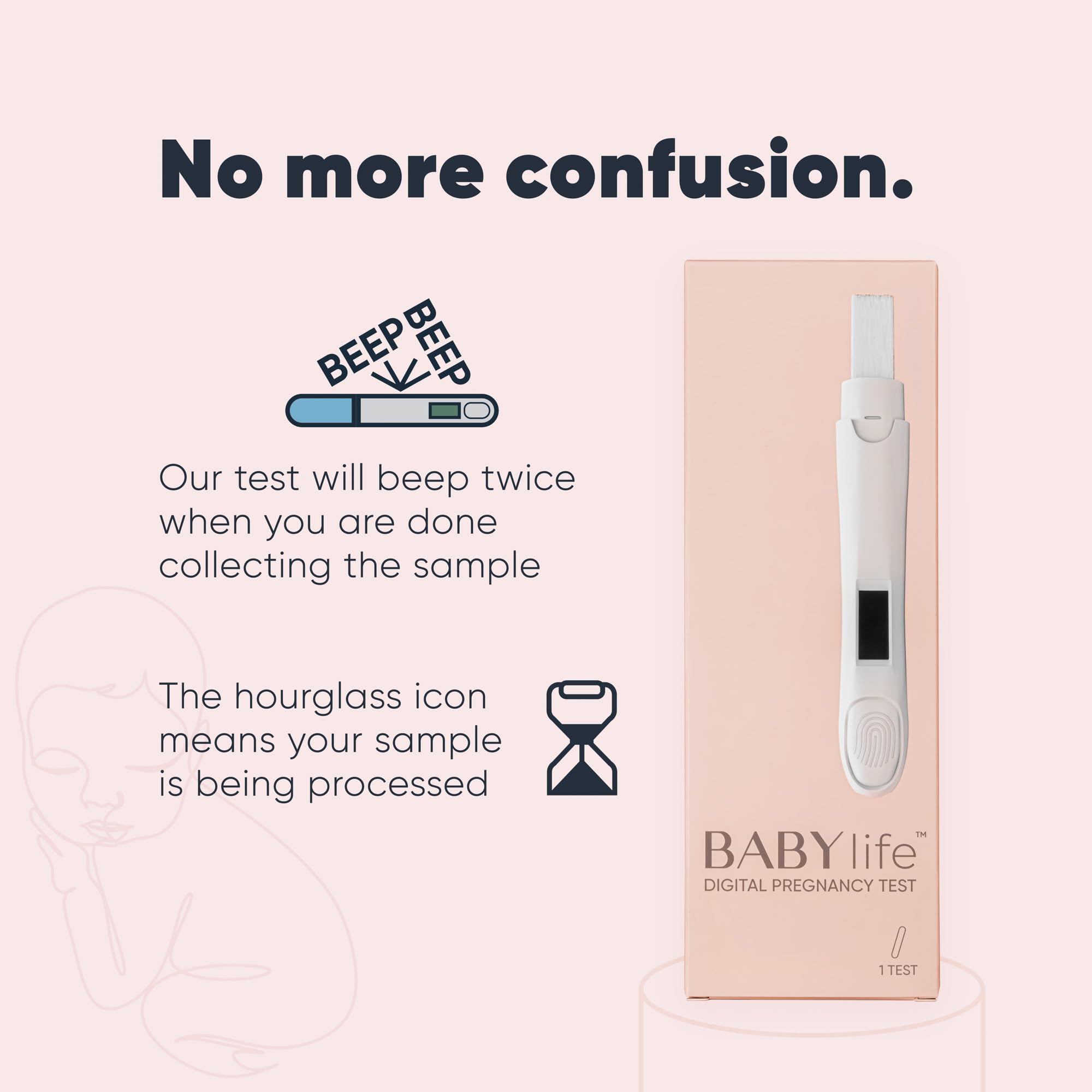 Baby Life Digital Pregnancy Test - Fast & Accurate Urine Detection - 1 Count