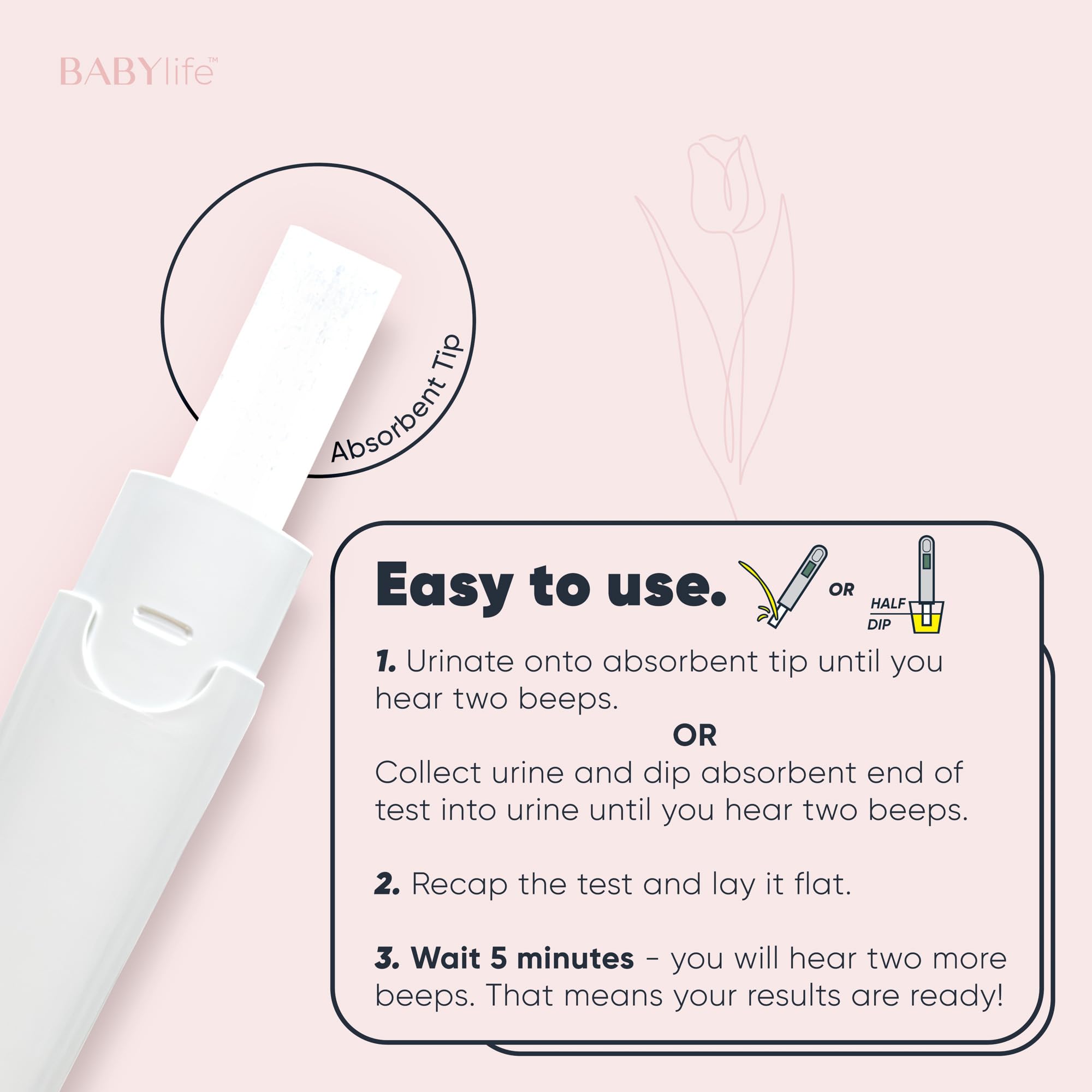 Baby Life Digital Pregnancy Test - Fast & Accurate Urine Detection - 1 Count
