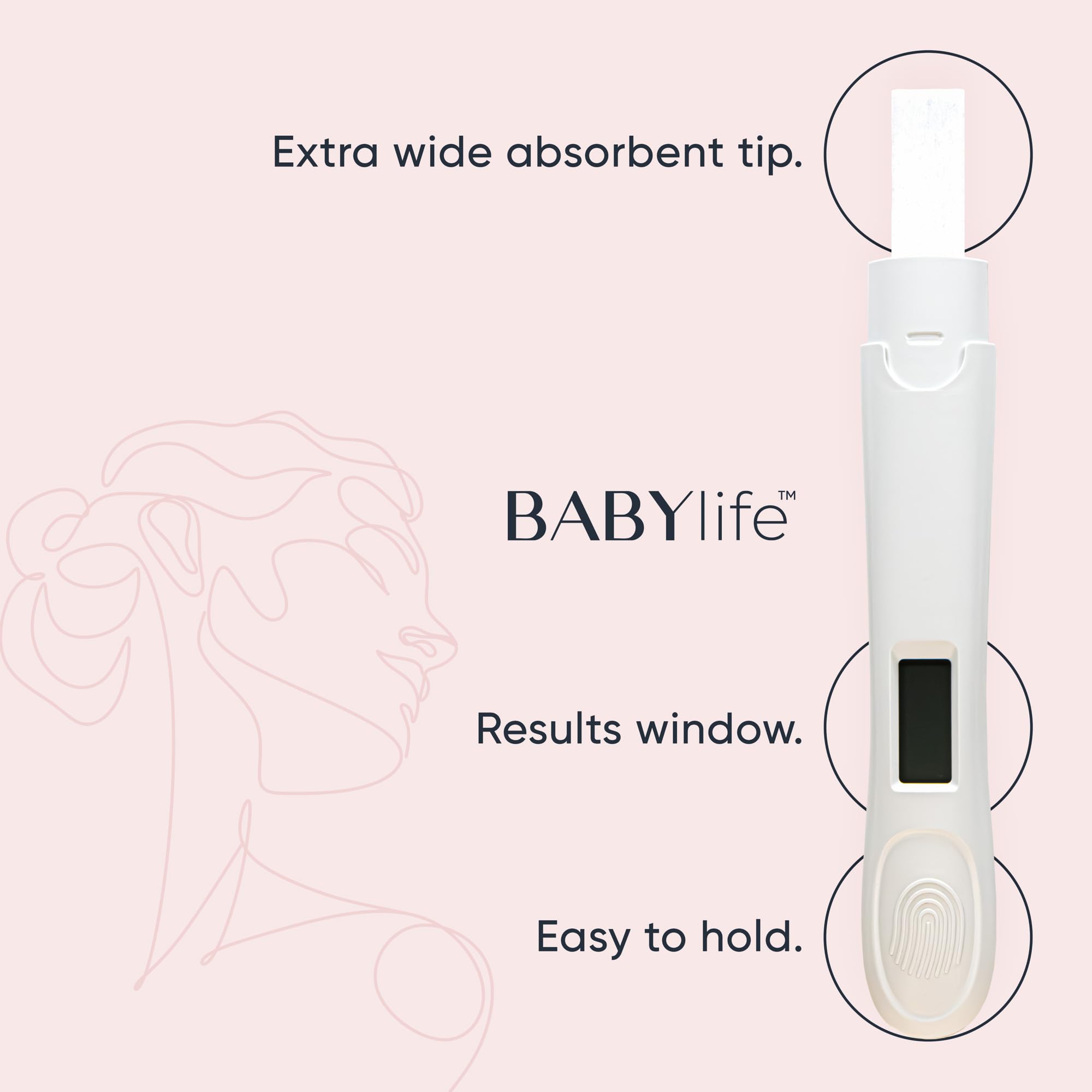 Baby Life Digital Pregnancy Test - Fast & Accurate Urine Detection - 1 Count