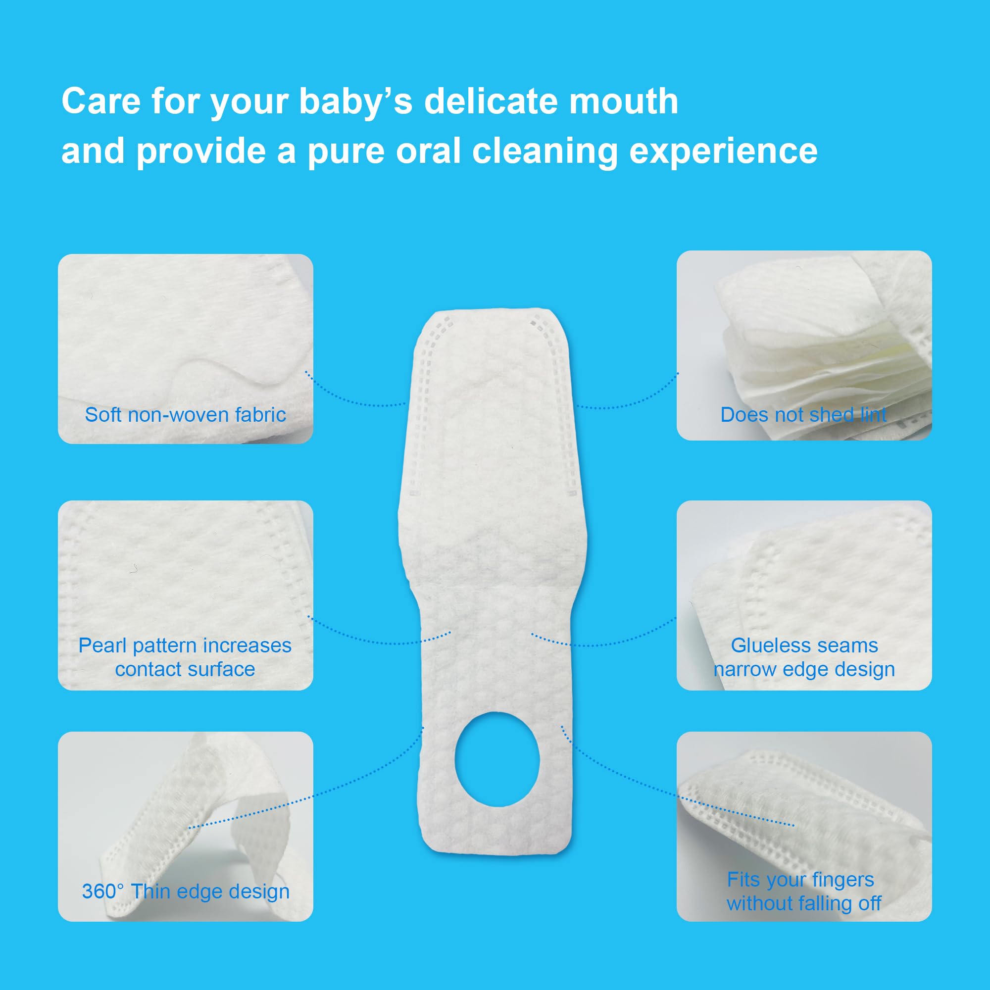 BabyPearl 102PCS Baby Tongue Cleaner – Disposable Newborn Finger Toothbrush for 0-36 Months