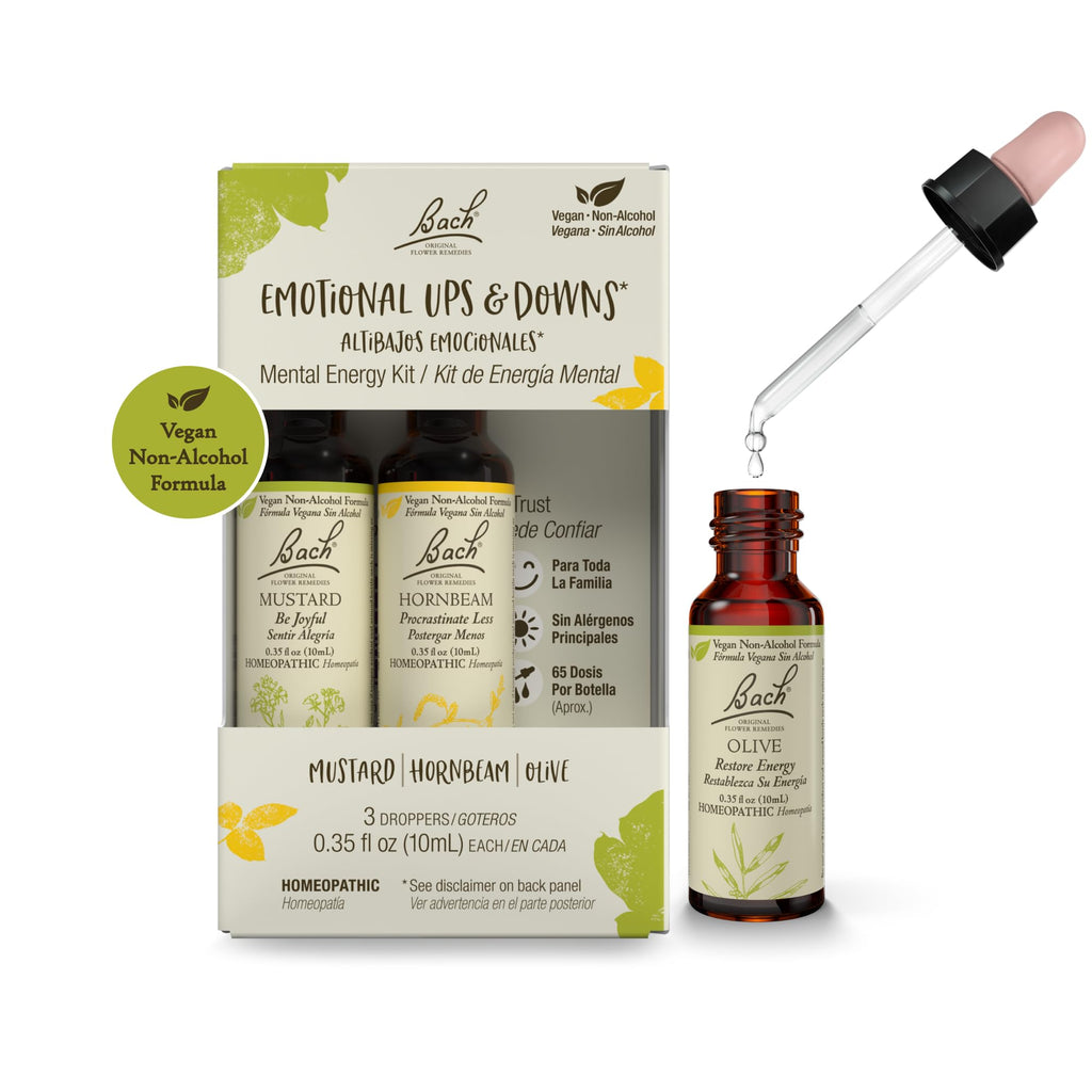 Bach Original Flower Remedies Trio Kit – 3 x 10mL Droppers | Vegan