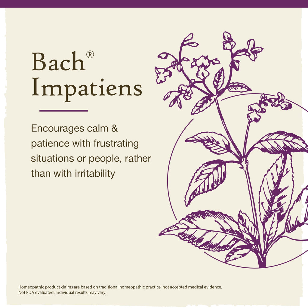 Bach Impatiens Have Patience – Original Flower Remedies (20mL Dropper) | Vegan, Gluten Free, Sugar Free