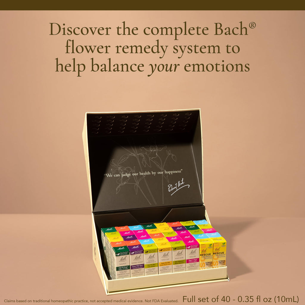 Bach Original Flower Remedies Full Set (Non-Alcohol) - 38 + 2 Rescue Remedy, 40 Droppers