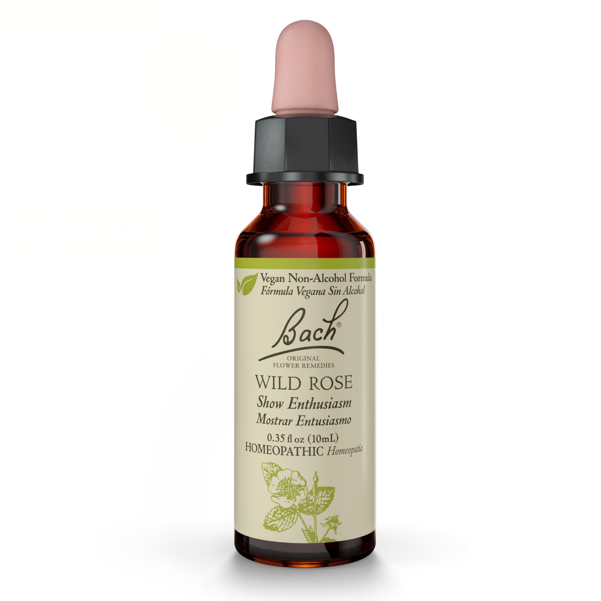 Bach Original Flower Remedies: Wild Rose (Non-Alcohol) – Enthusiasm & Emotional Balance | Vegan, Gluten Free, Sugar Free | 10mL