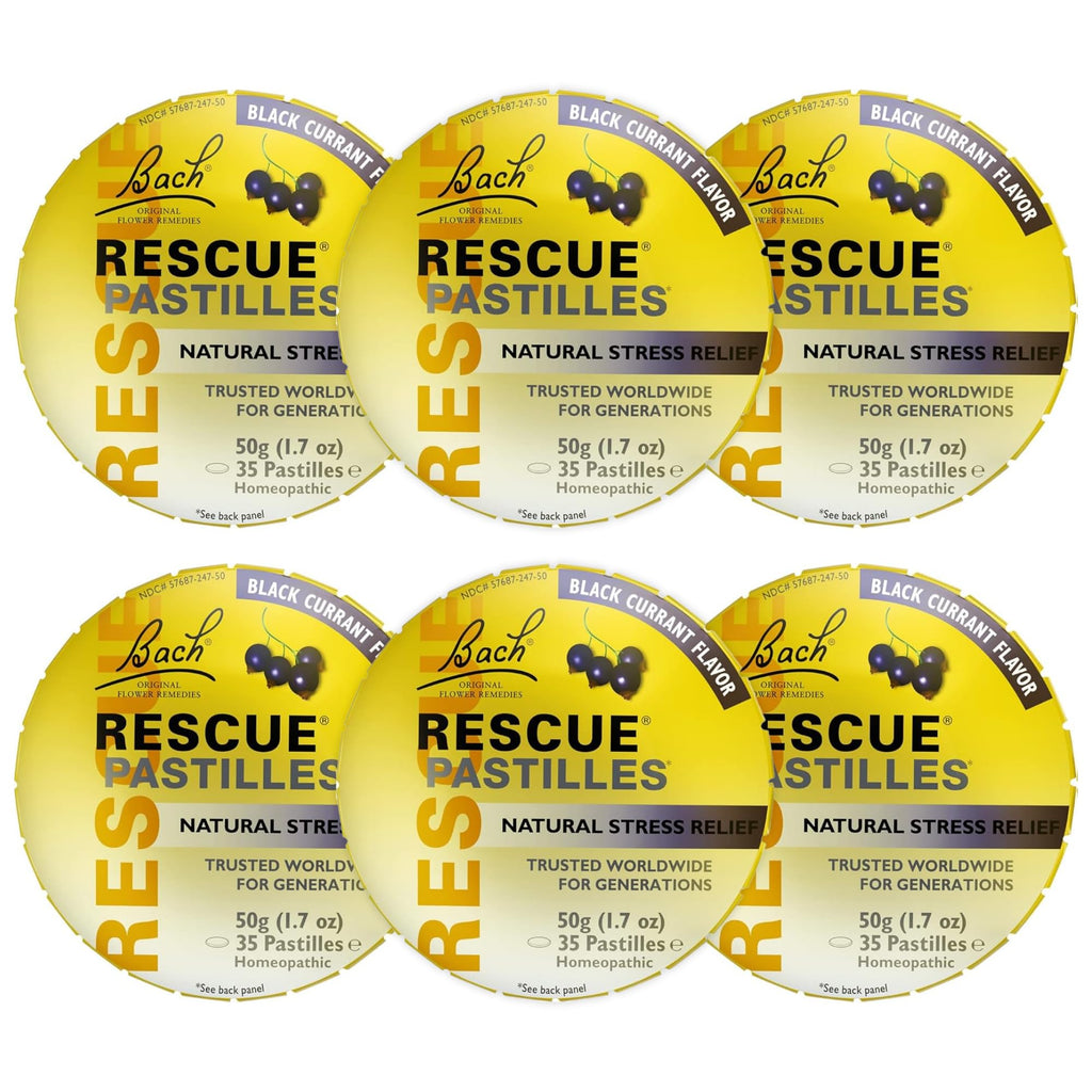 Bach Rescue Pastilles Blackcurrant 50 g – Pack of 6