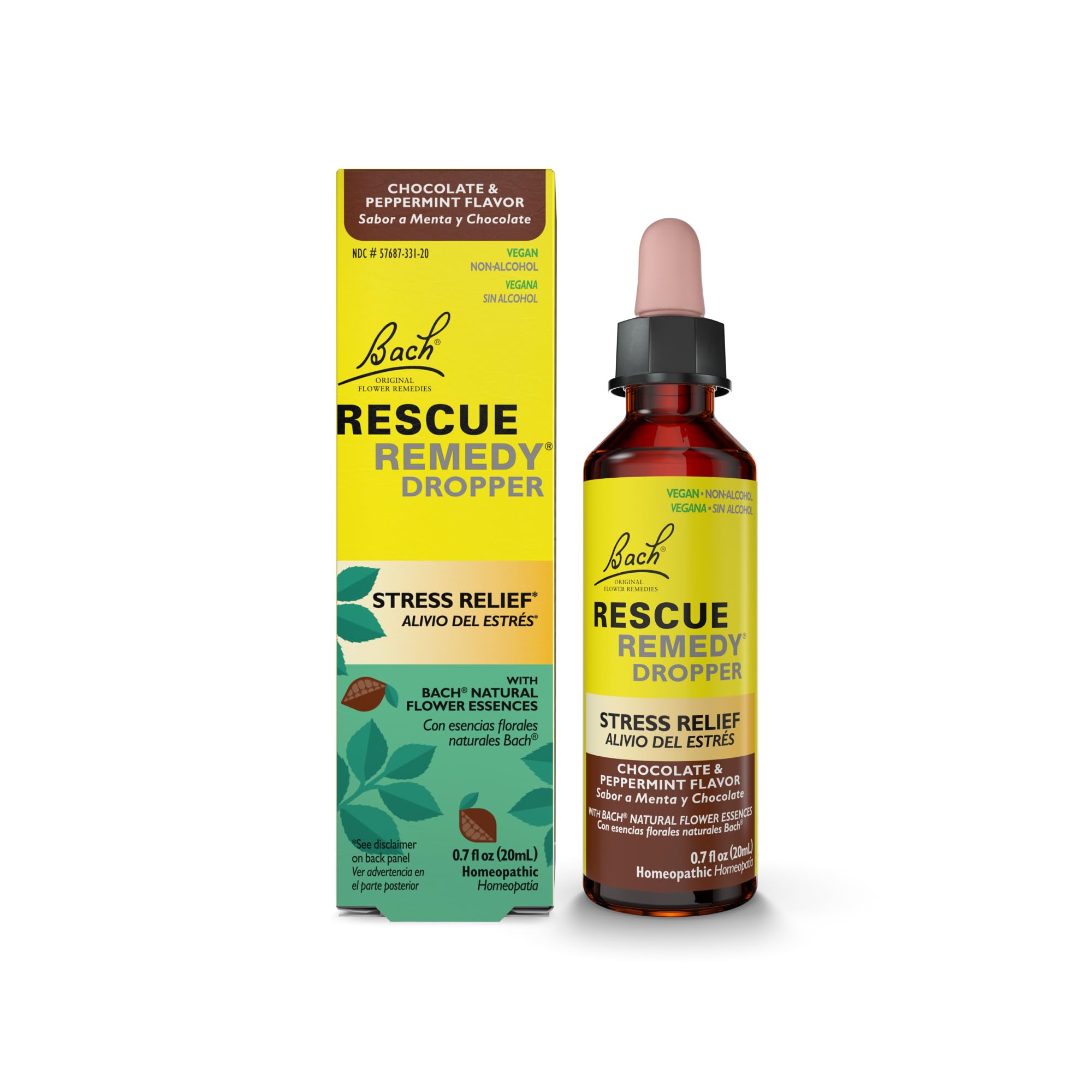 Bach RESCUE Remedy Chocolate Peppermint Flavor 20mL – Stress Relief Homeopathic