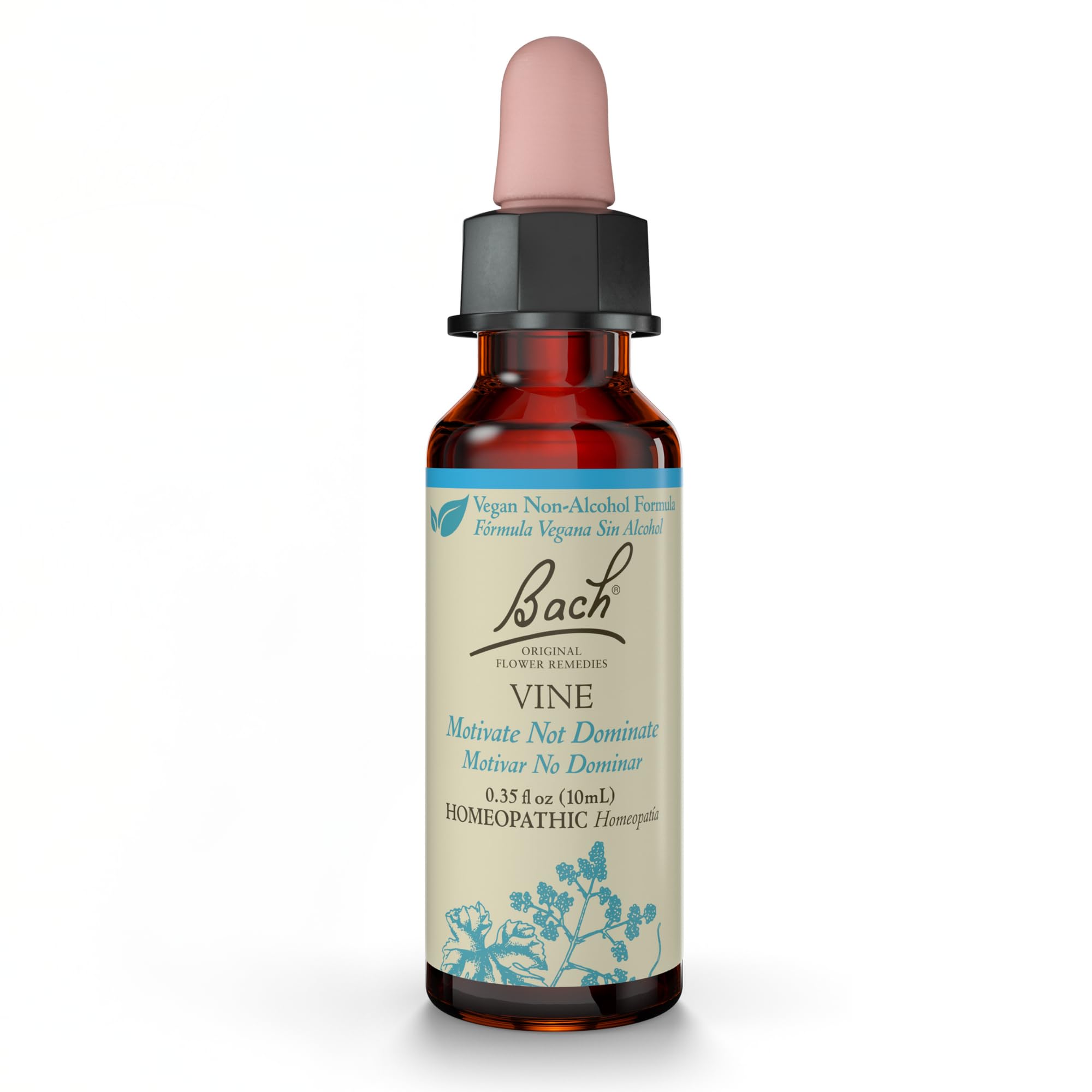 Bach Vine Flower Remedy (Non-Alcohol) - Motivate Not Dominate | Emotional Balance | 10mL Dropper | Vegan, Gluten Free, Sugar Free