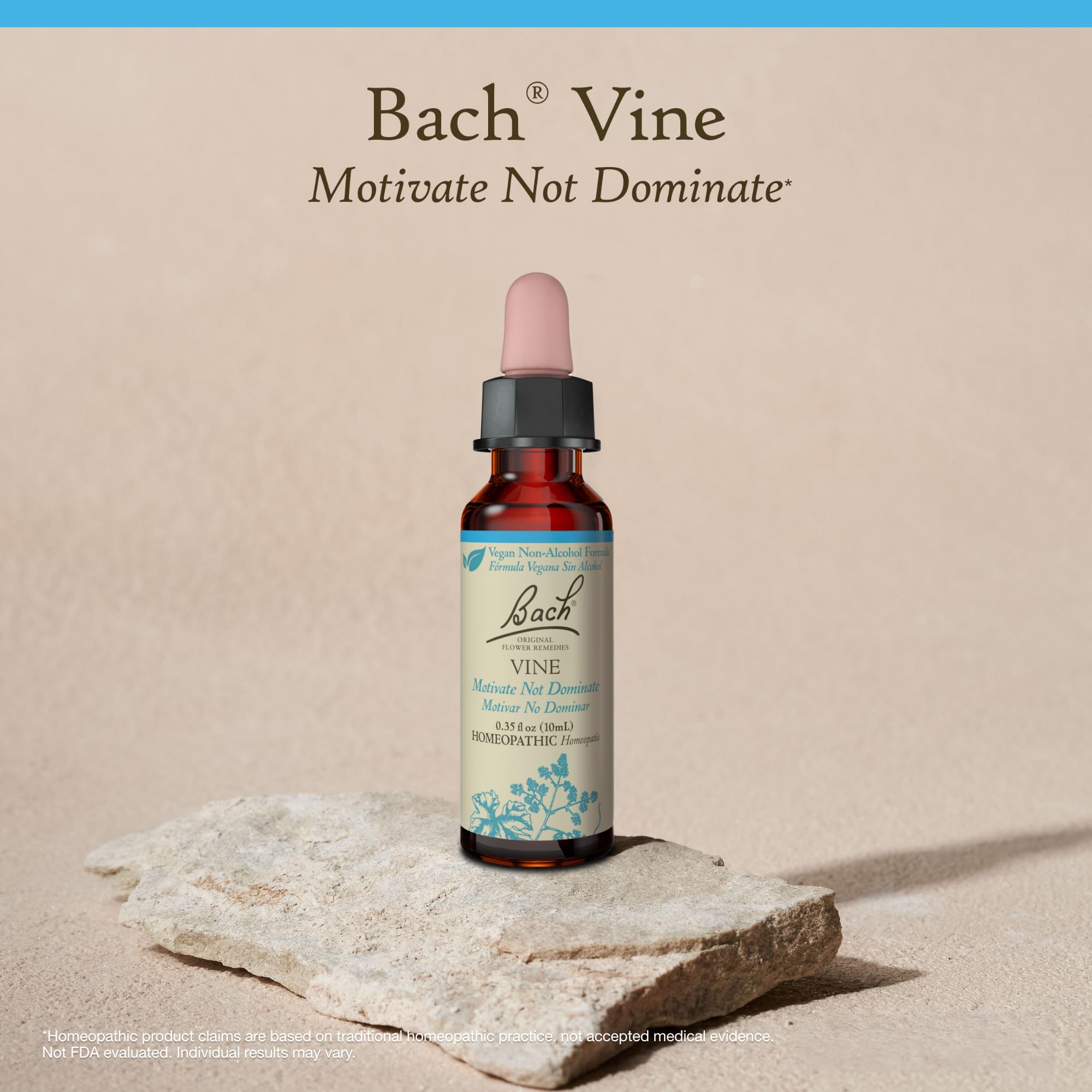 Bach Vine Flower Remedy (Non-Alcohol) - Motivate Not Dominate | Emotional Balance | 10mL Dropper | Vegan, Gluten Free, Sugar Free