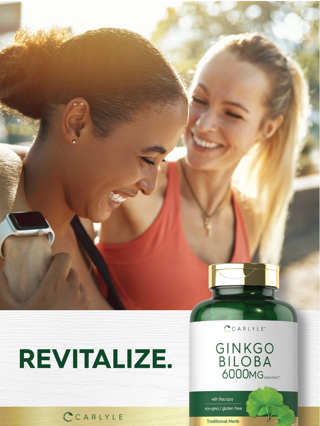 Carlyle Ginkgo Biloba Pills – 6000mg per Serving | 200 Capsules | Bacopa Extract | Extra Strength, Non-GMO & Gluten Free