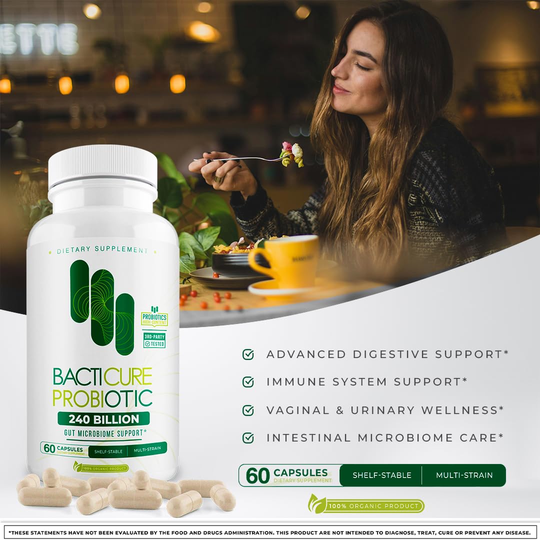 Bacticure Immune Support - 4 Bottles x 60 Capsules, Patented Formula