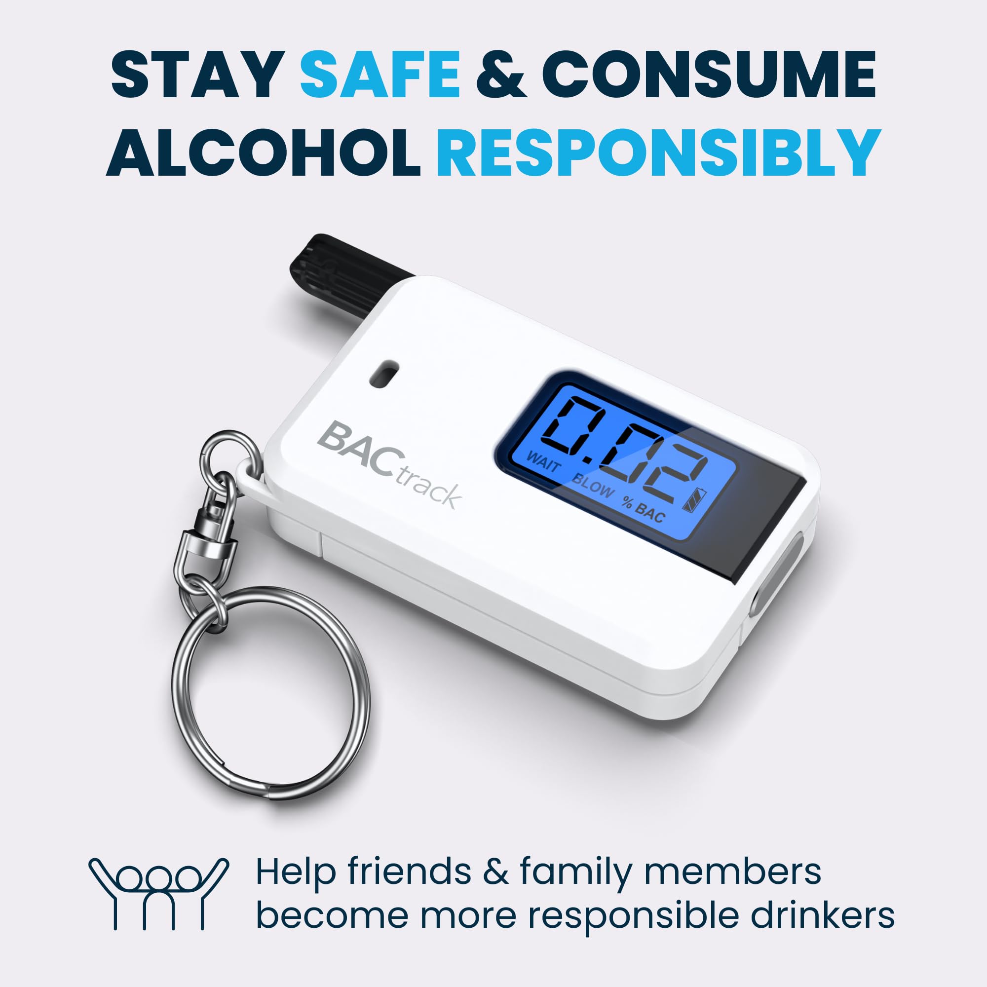 BACtrack Go Keychain Breathalyzer (White) | Ultra-Portable Pocket Alcohol Tester