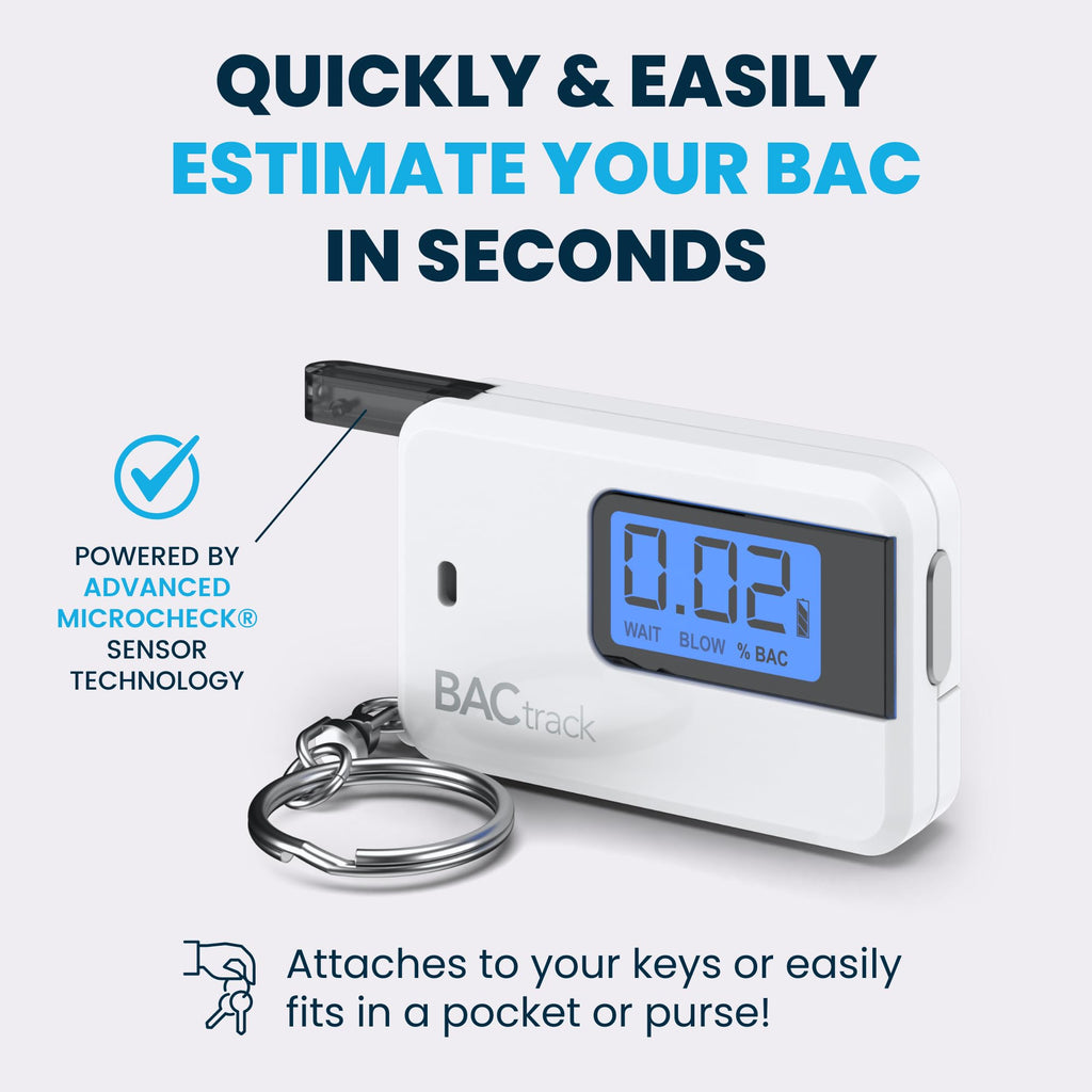 BACtrack Go Keychain Breathalyzer (White) | Ultra-Portable Pocket Alcohol Tester