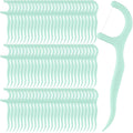 Baderke 200 Count Floss Picks Bulk – Non-Breakable Dental Floss Sticks (Light Green)