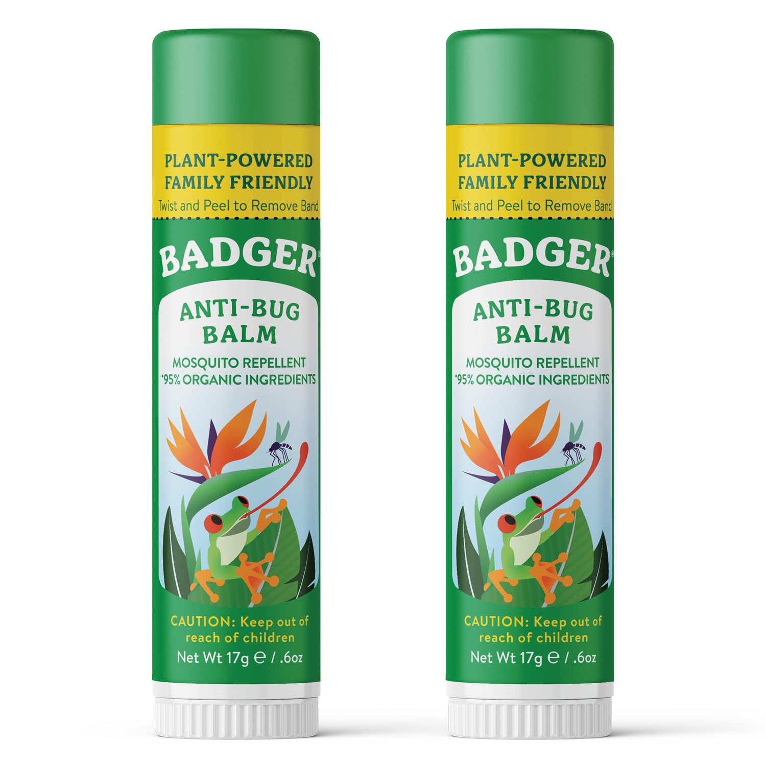 Badger Bug Repellent Stick – All-Natural Citronella Mosquito Repellent (2-Pack)