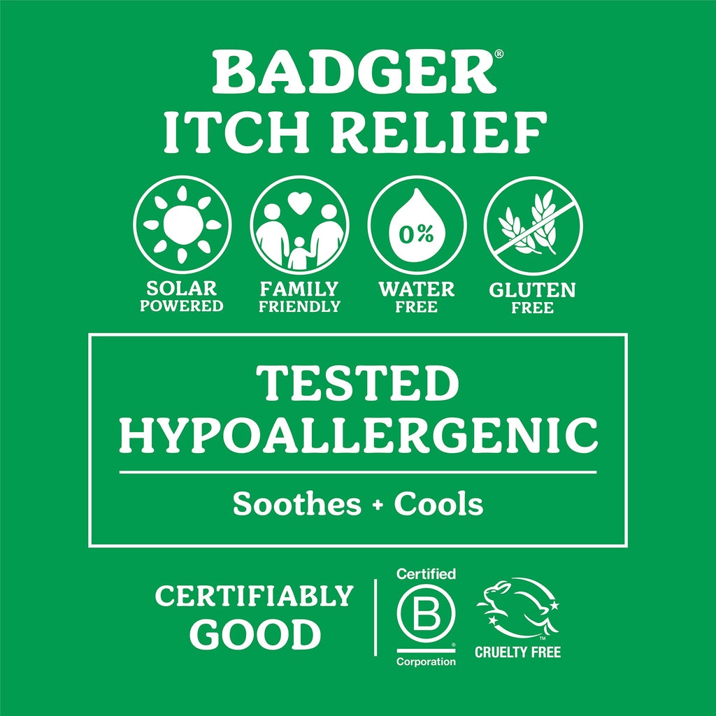 Badger Bug Bite Itch Relief Stick — Natural Anti-Itch for Bites, Poison Ivy & Rashes | 0.6 oz (2-Pack)