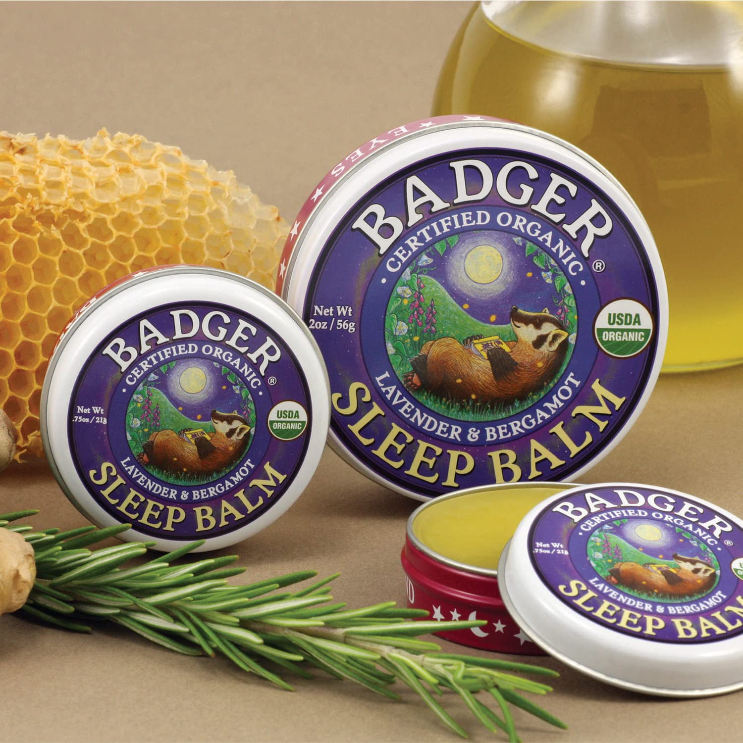 Badger Sleep Balm – Organic Night Balm with Lavender & Bergamot