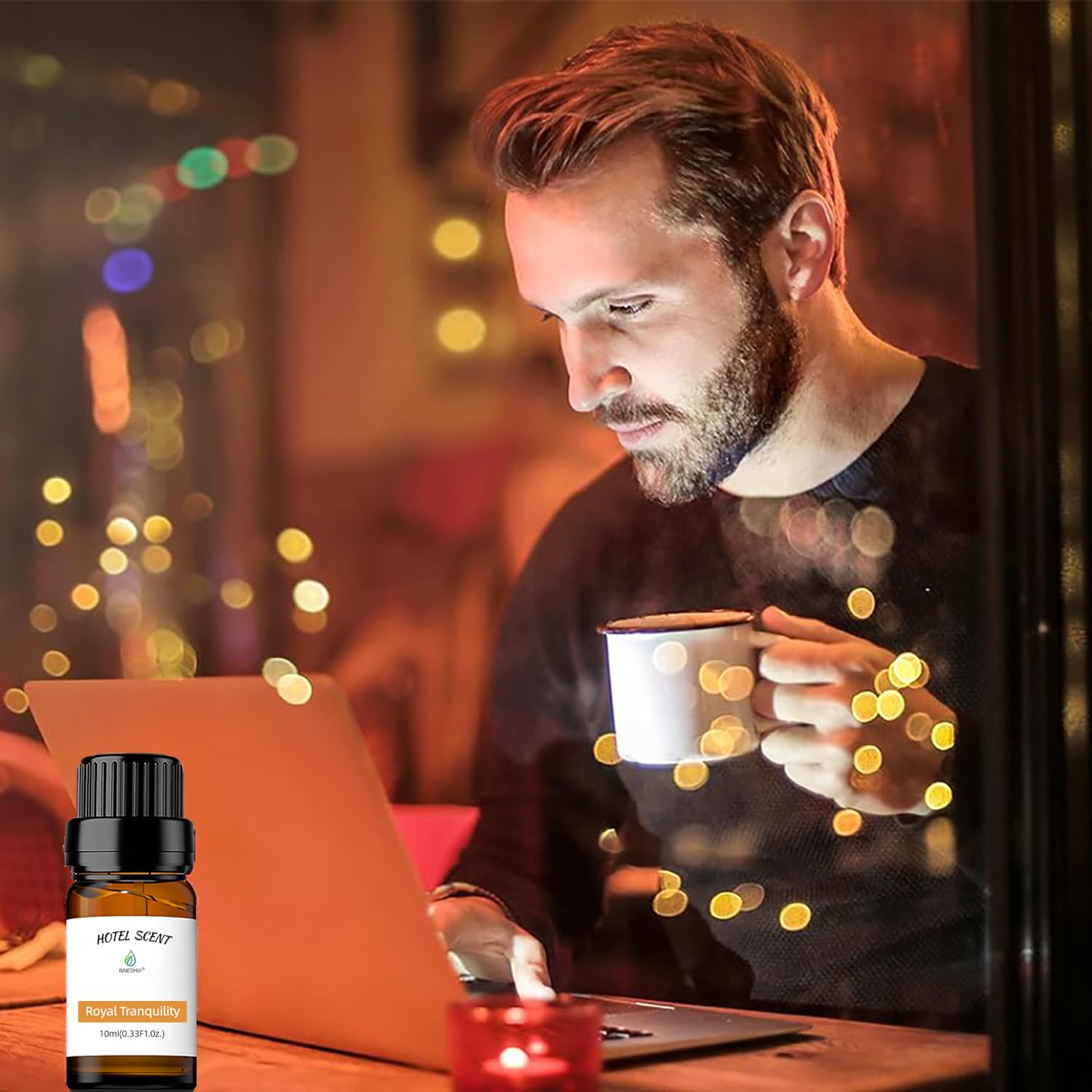 BAIESHIJI Royal Tranquility Hotel Diffuser Oil – 10ml Lemon, Jasmine & Amber