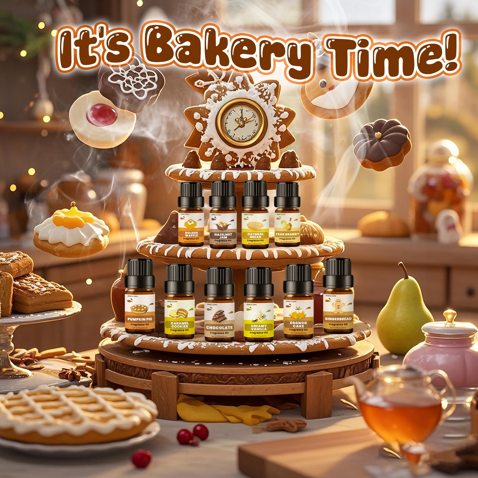 Bakery Essential Oils Set (10×5ml) – Fragrance Oils for Soap & Candle Making