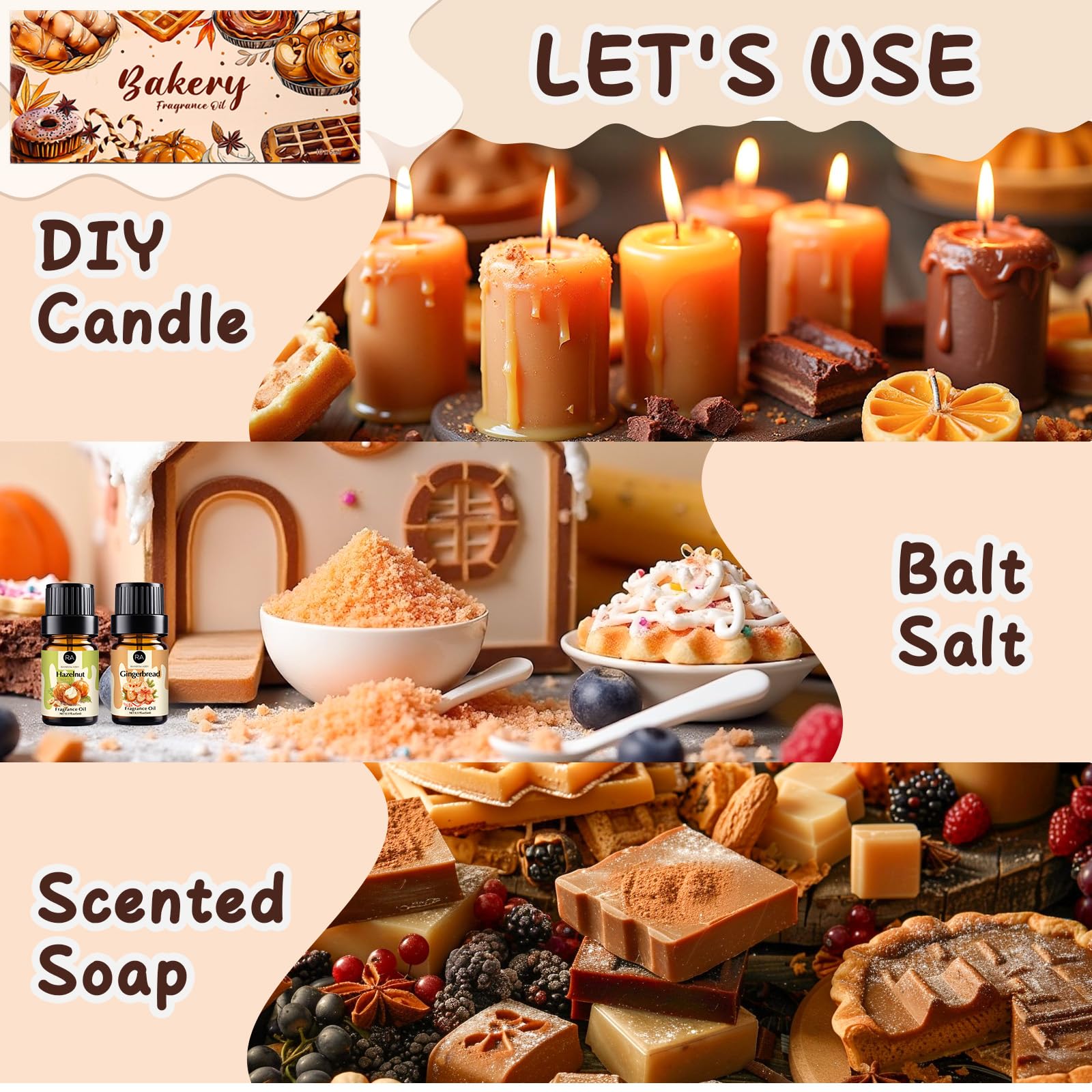 Bakery Essential Oils Set – RAINBOW ABBY Fragrance Oils for Diffusers & Candles