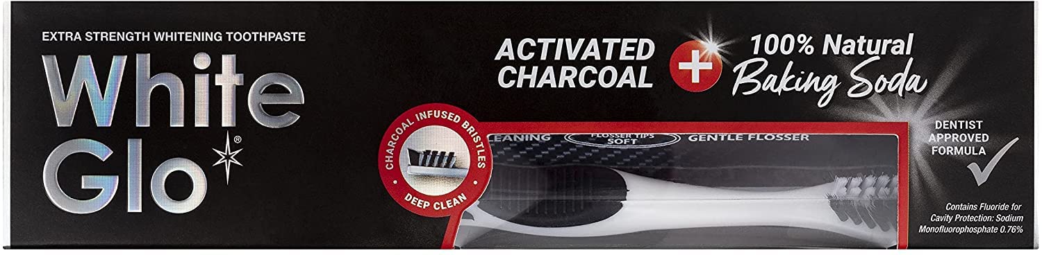 White Glo Charcoal + Baking Soda Maximum White Toothpaste 150g