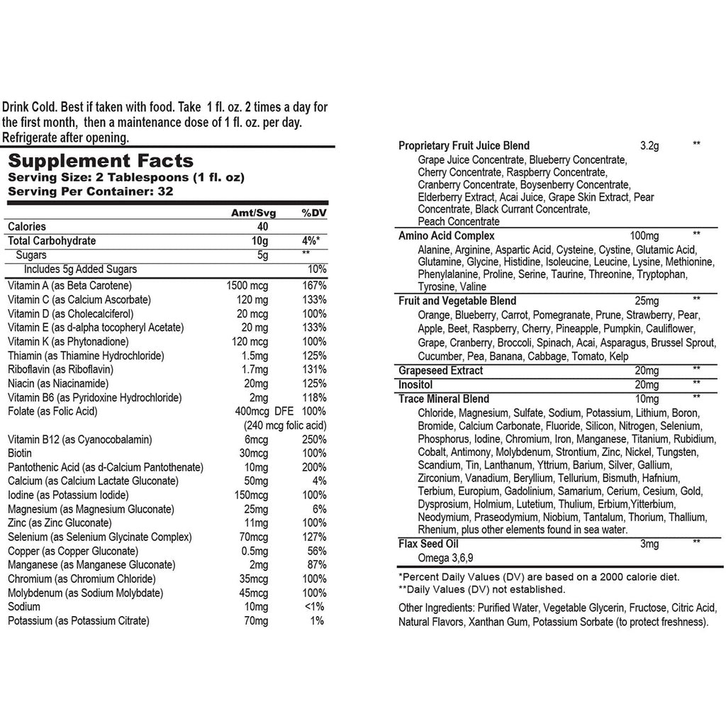 Wellgenix Balanced Essentials 2 Pack – Very Berry Liquid Vitamin 32 oz for Immune Support