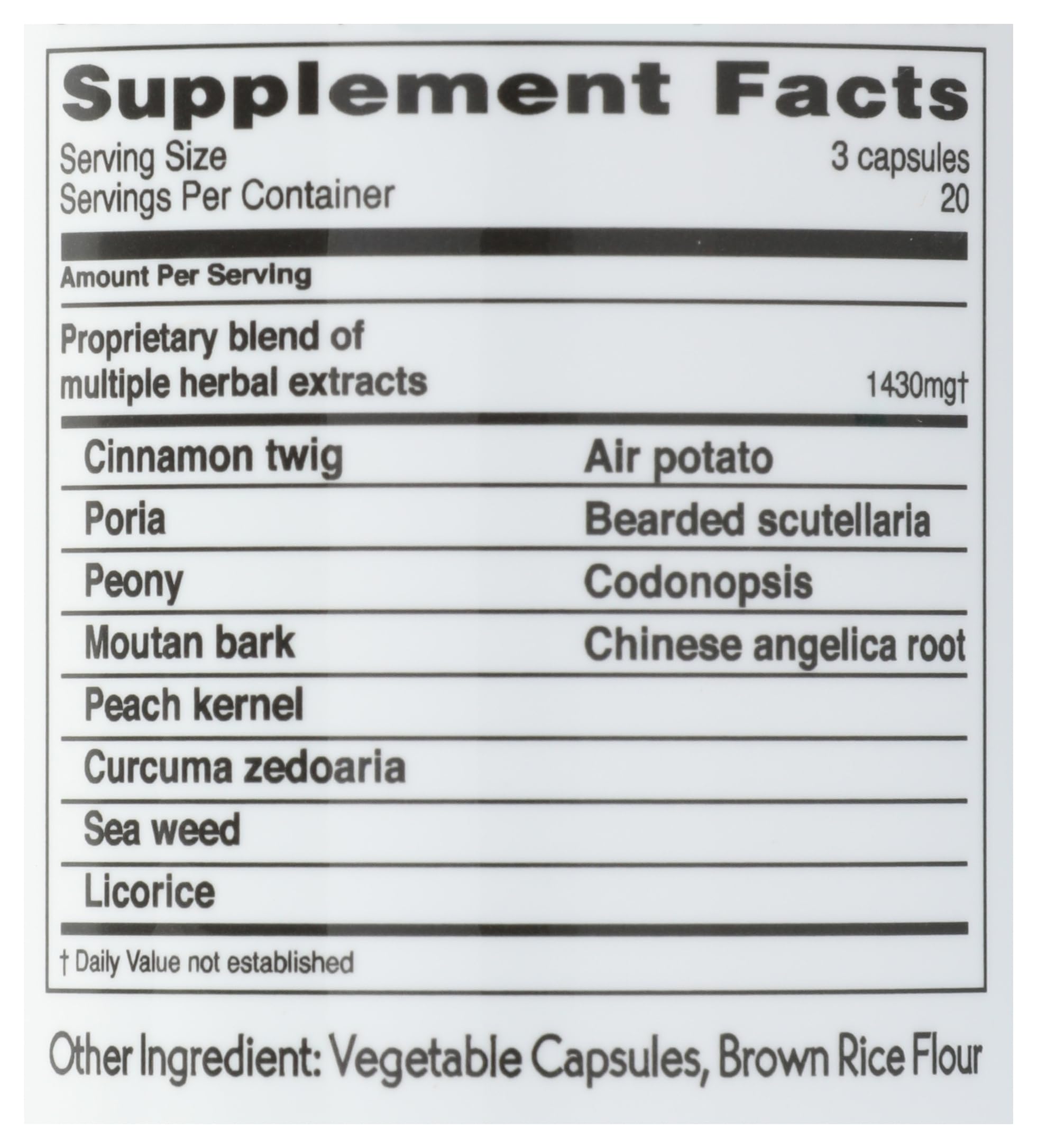 Balanceuticals Ovary & Uterus Clean - 500 mg Dietary Supplement, 60-Count Capsule Bottle