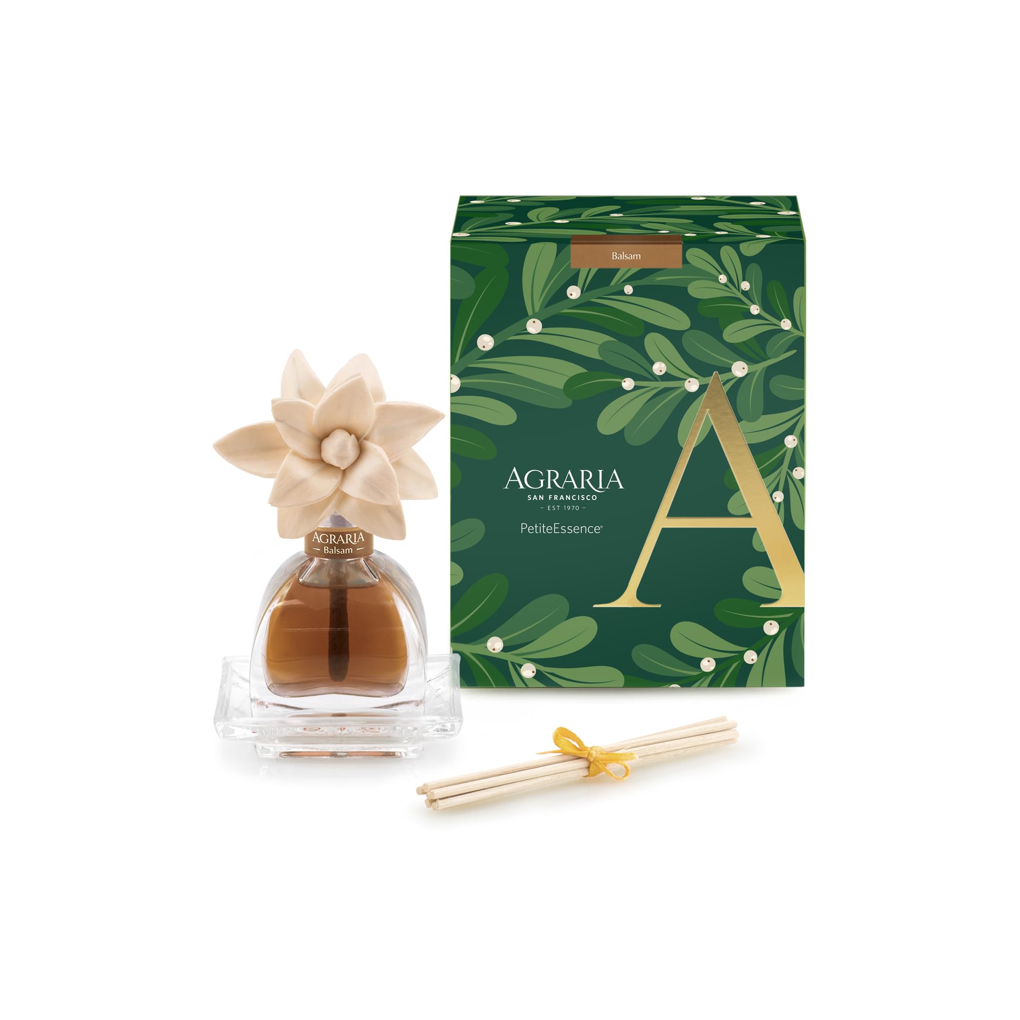 Balsam Holiday PetiteEssence Diffuser 1.7oz | Luxury Flower & Reed Diffuser