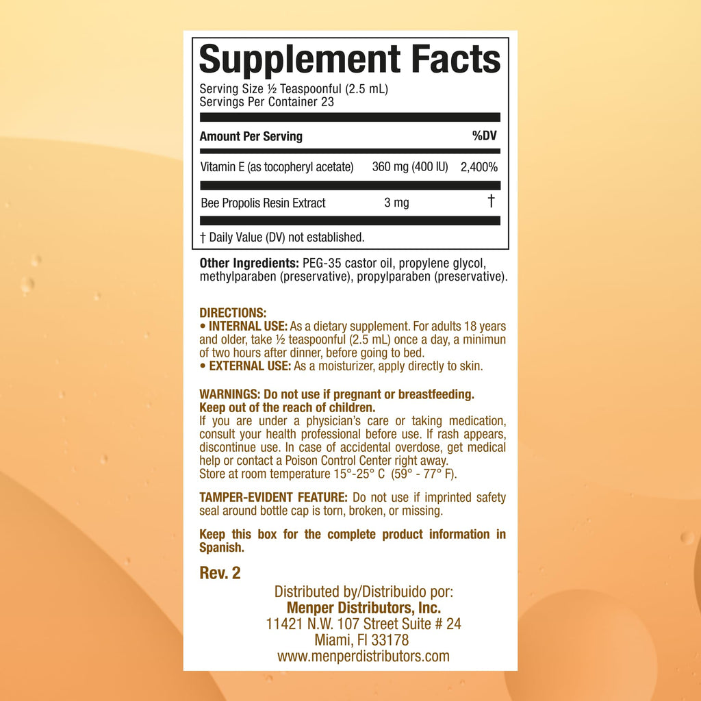 Balsamo Tchakowski – Immune Support Supplement with Bee Propolis & Vitamin E, 2 Fl Oz