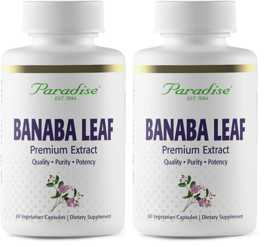 Paradise Herbs Banaba Leaf 12:1 Extract – 250 mg, 60 Caps (Pack of 2)