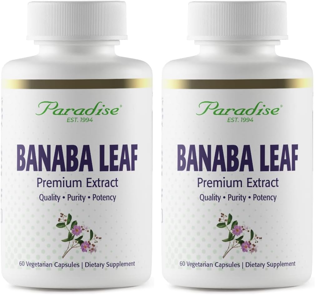 Paradise Herbs Banaba Leaf 12:1 Extract – 250 mg, 60 Caps (Pack of 2)