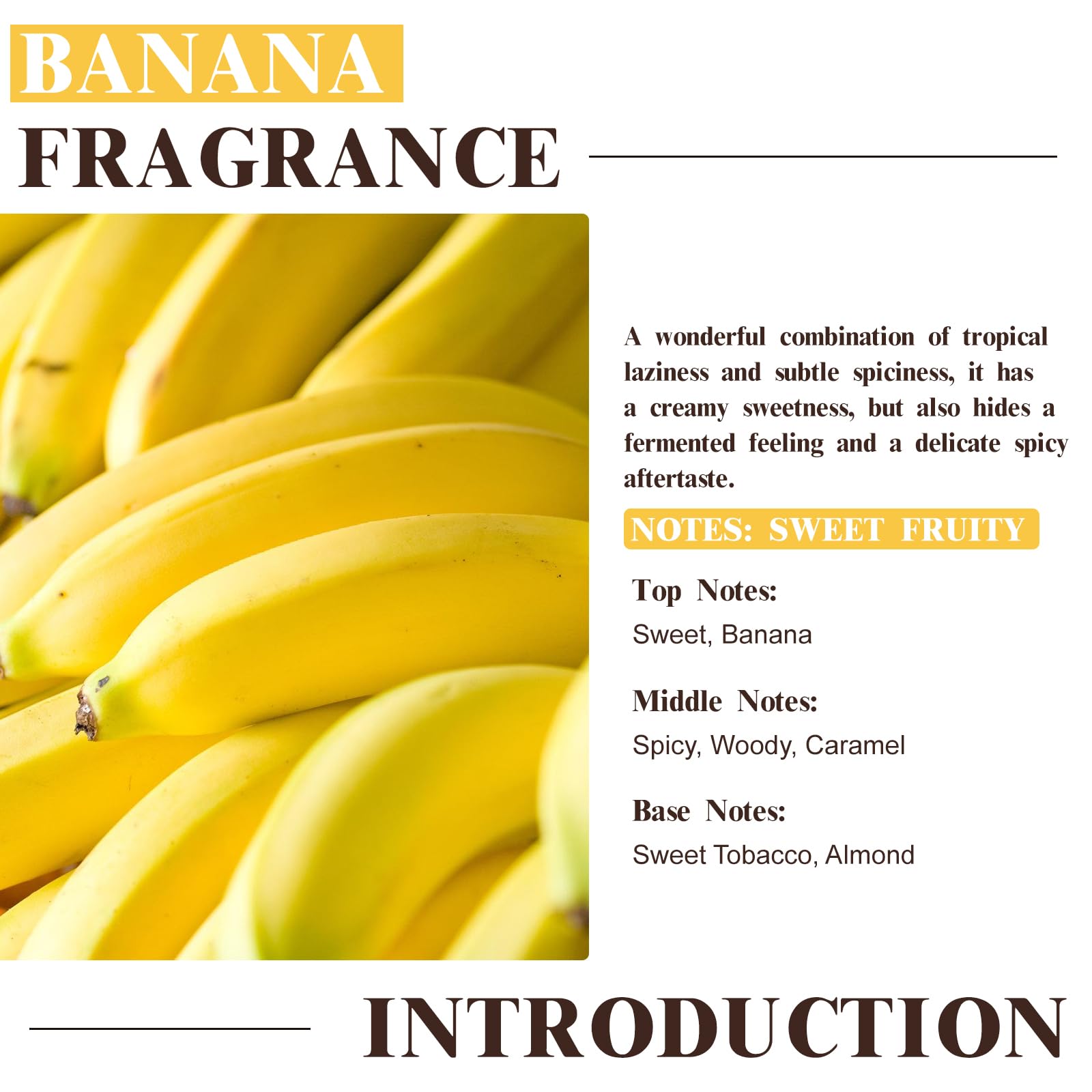 EUQEE Banana Fragrance Oil 60ml | Premium Essential Oil with Glass Dropper for Diffuser, Soap & Candle Making