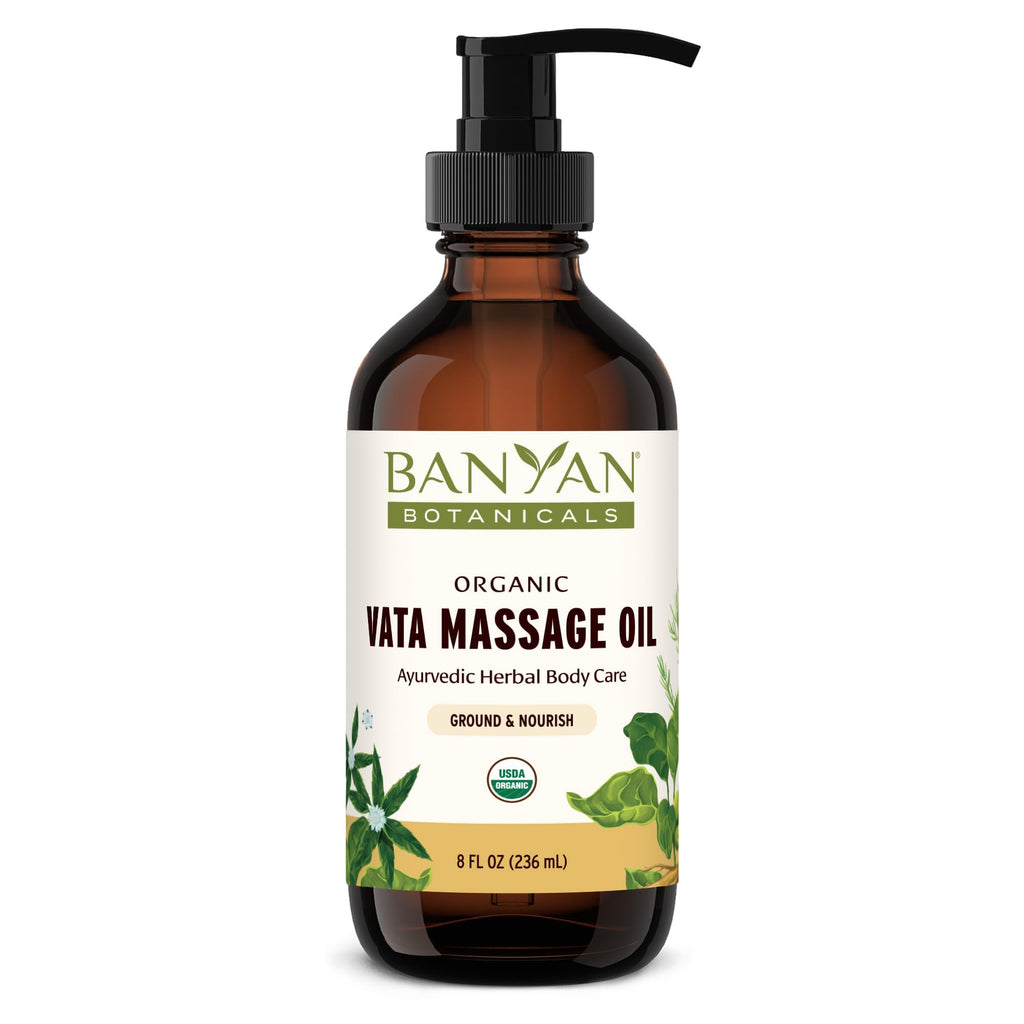 Banyan Botanicals Vata Massage Oil – Organic Ayurvedic Abhyanga Oil (8 oz)