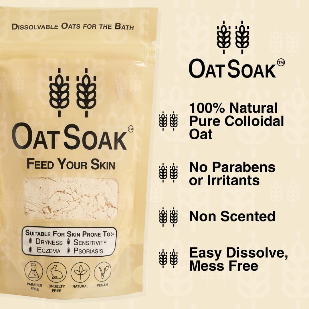 Bare Boutique OatSoak Colloidal Oatmeal Bath Additive – Fragrance Free, 100% Scottish Oats
