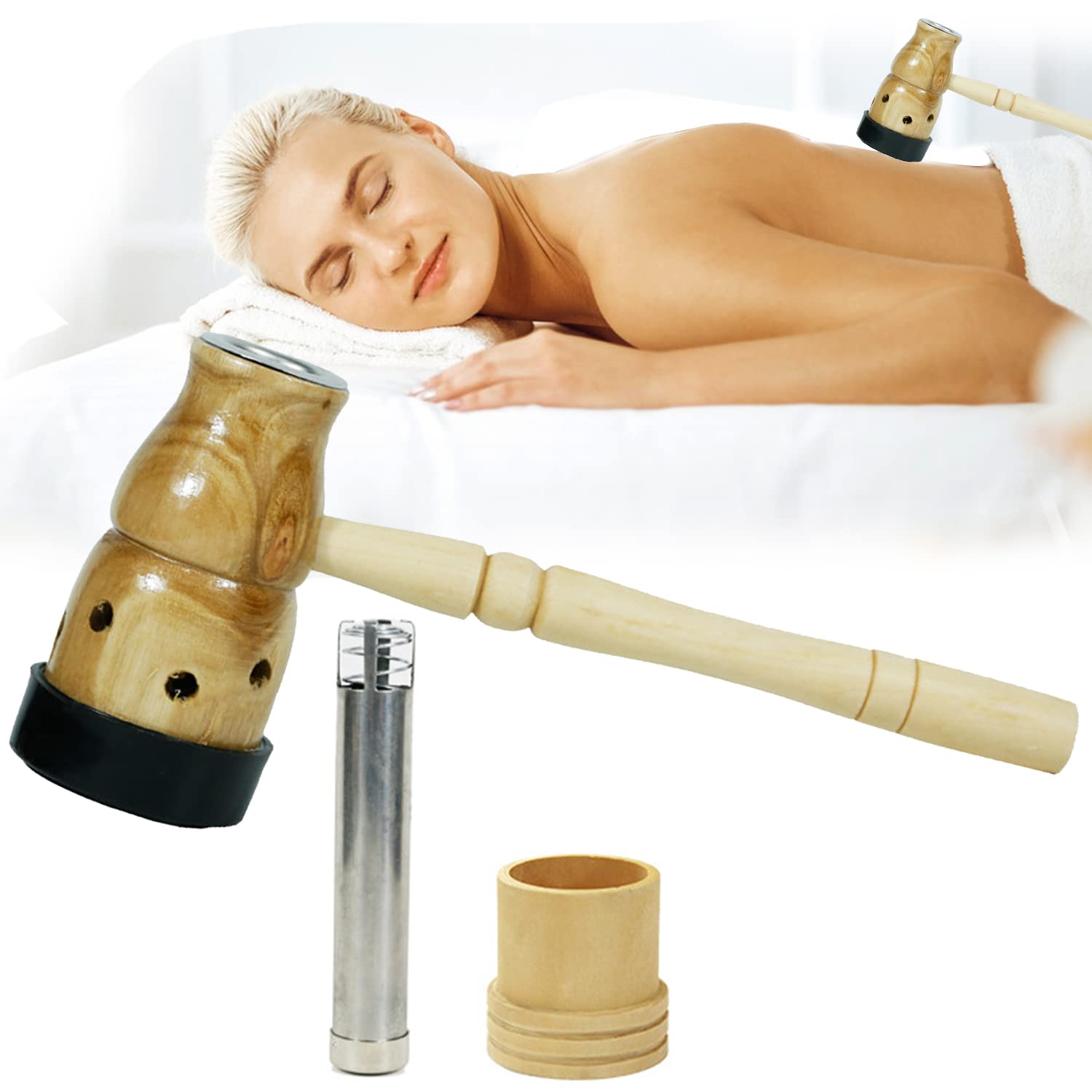 Barelove Moxa Stick Burner Holder – Wooden Moxibustion Box for Health Maintenance