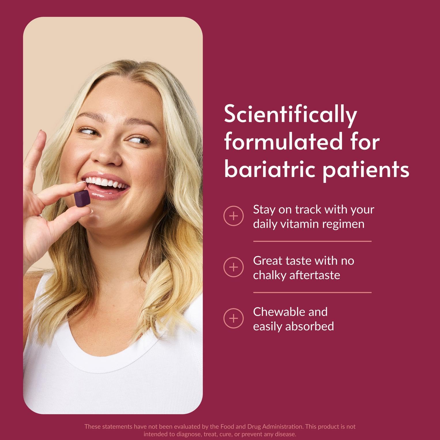 Bariatric Advantage Multi Chewy Bite – Soft Chew Multivitamin for Bariatric Patients, Black Grape, 60 Count