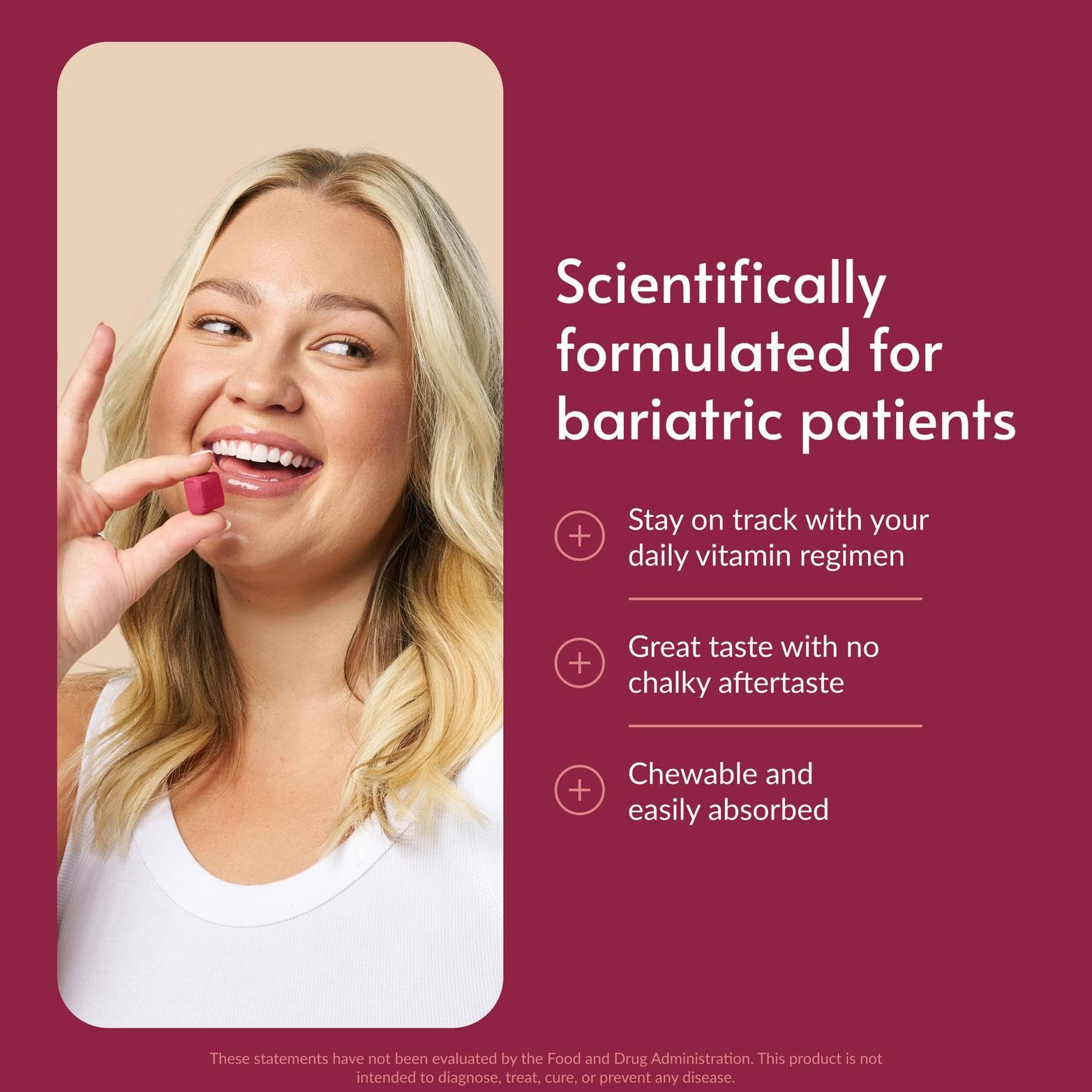 Bariatric Advantage Multi Chewy Bite – Soft Chew Multivitamin for Bariatric Patients, Strawberry Watermelon, 60 Count