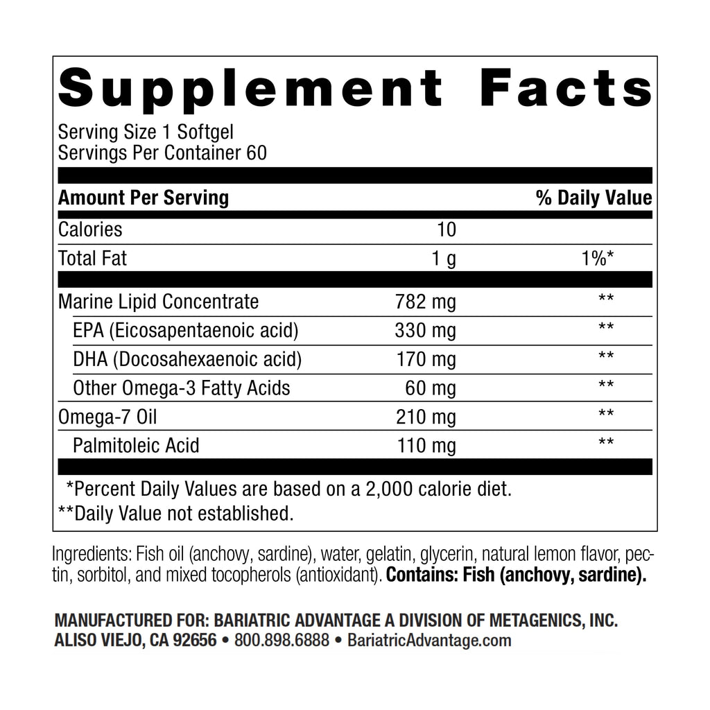 Bariatric Advantage OmegaVanta 10 – Enteric Omega-3 (EPA/DHA) 60 Count
