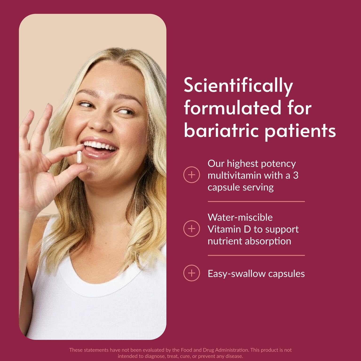 Bariatric Advantage Ultra Multi with Iron – Capsule Multivitamin for Bariatric Support (270 Capsules)