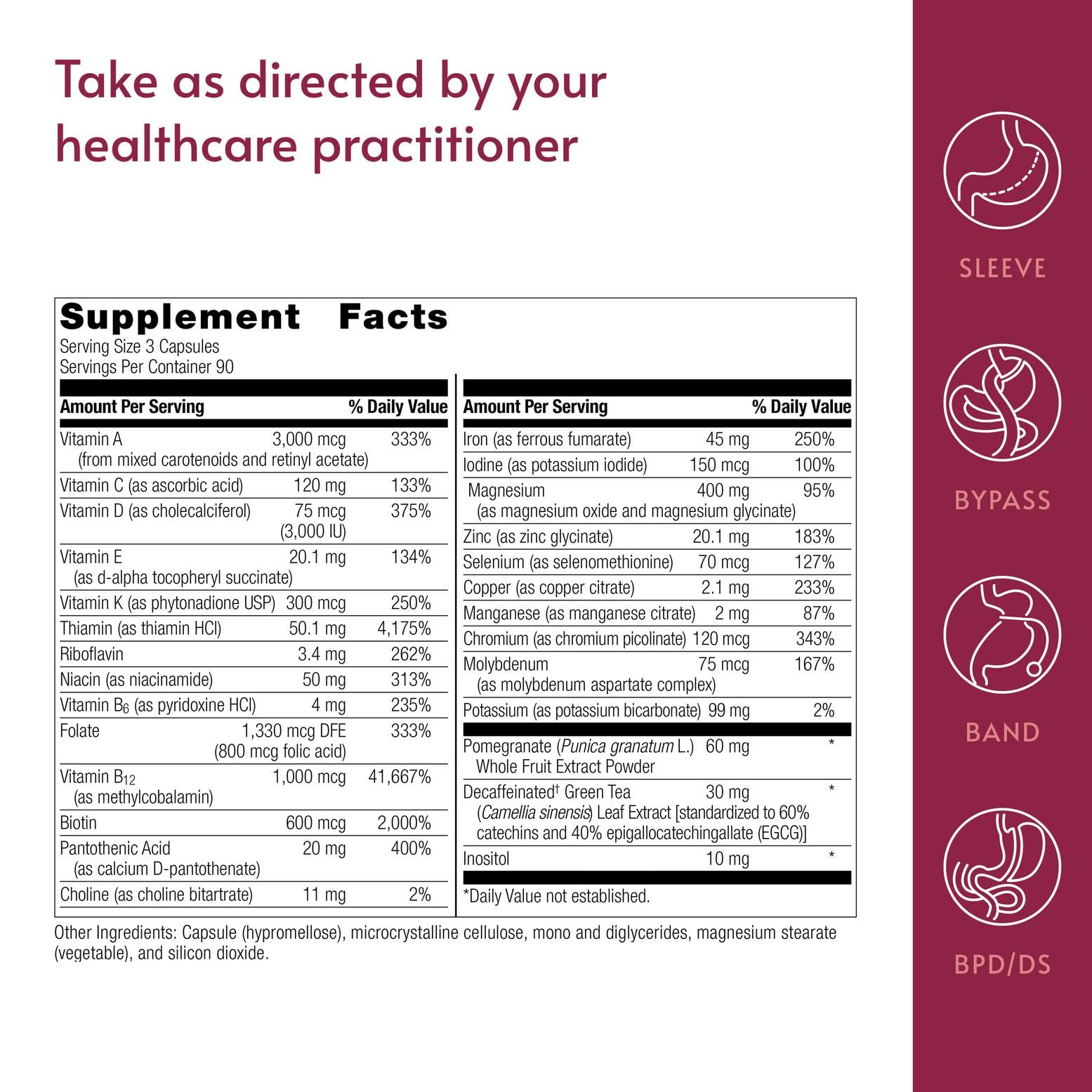 Bariatric Advantage Ultra Multi with Iron – Capsule Multivitamin for Bariatric Support (270 Capsules)