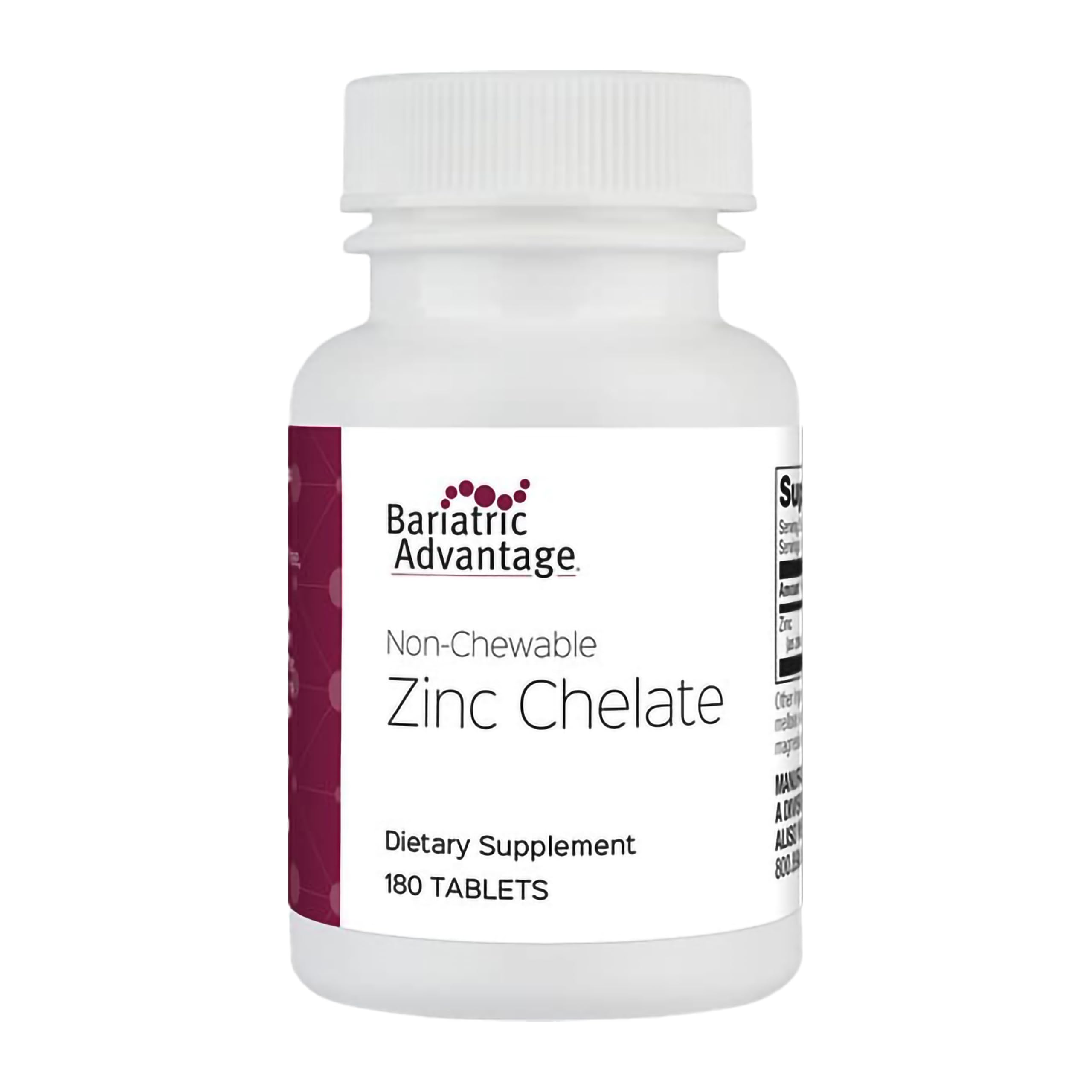 Bariatric Advantage Zinc Chelate 20 mg – Non-Chewable Tablets (180)