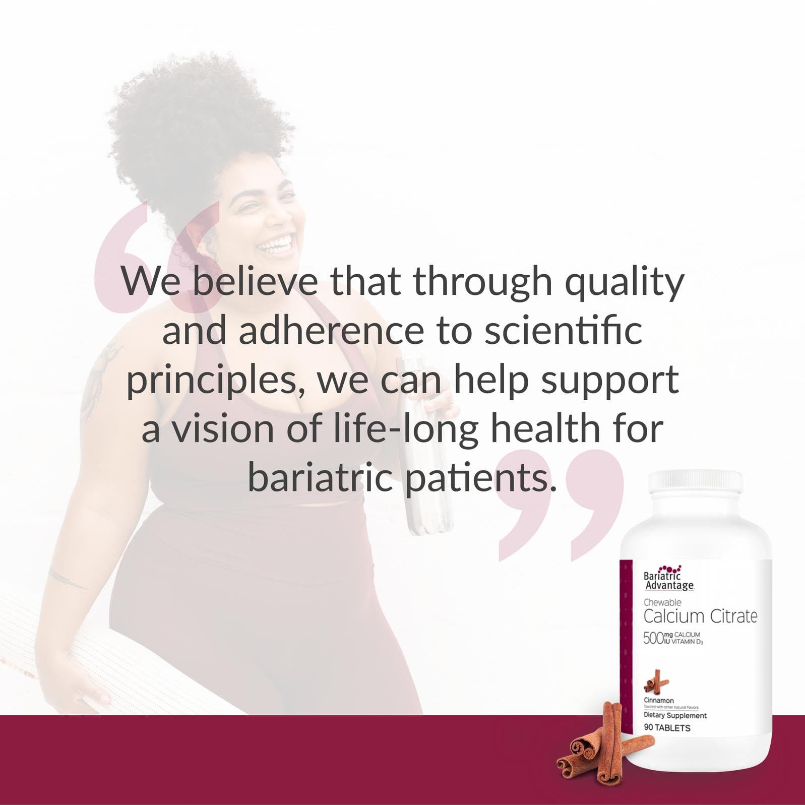 Bariatric Calcium Citrate 500mg Chewables with Vitamin D3 – 90 Count