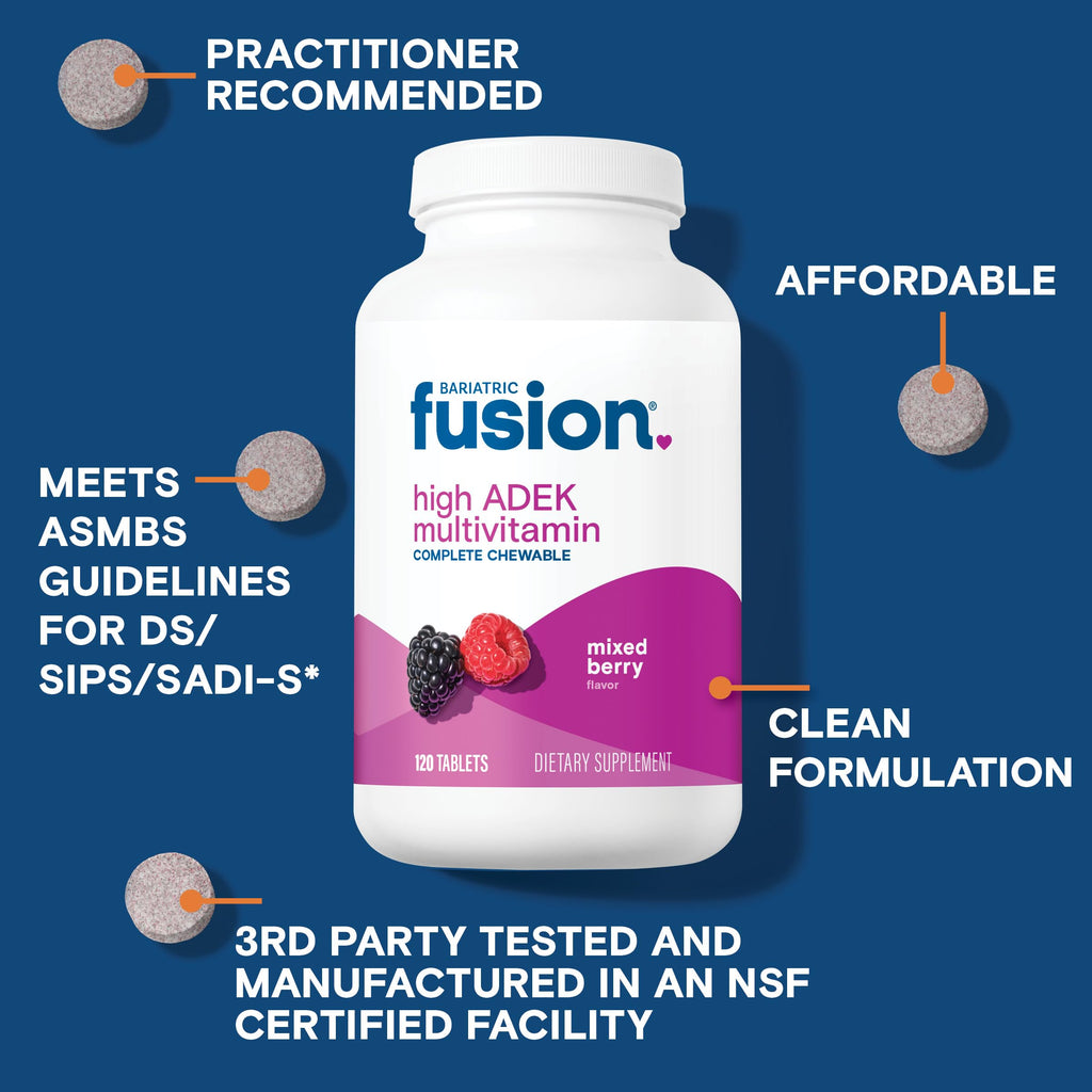 Bariatric Fusion Chewable Multivitamin – High ADEK for Duodenal Switch | Mixed Berry Flavor