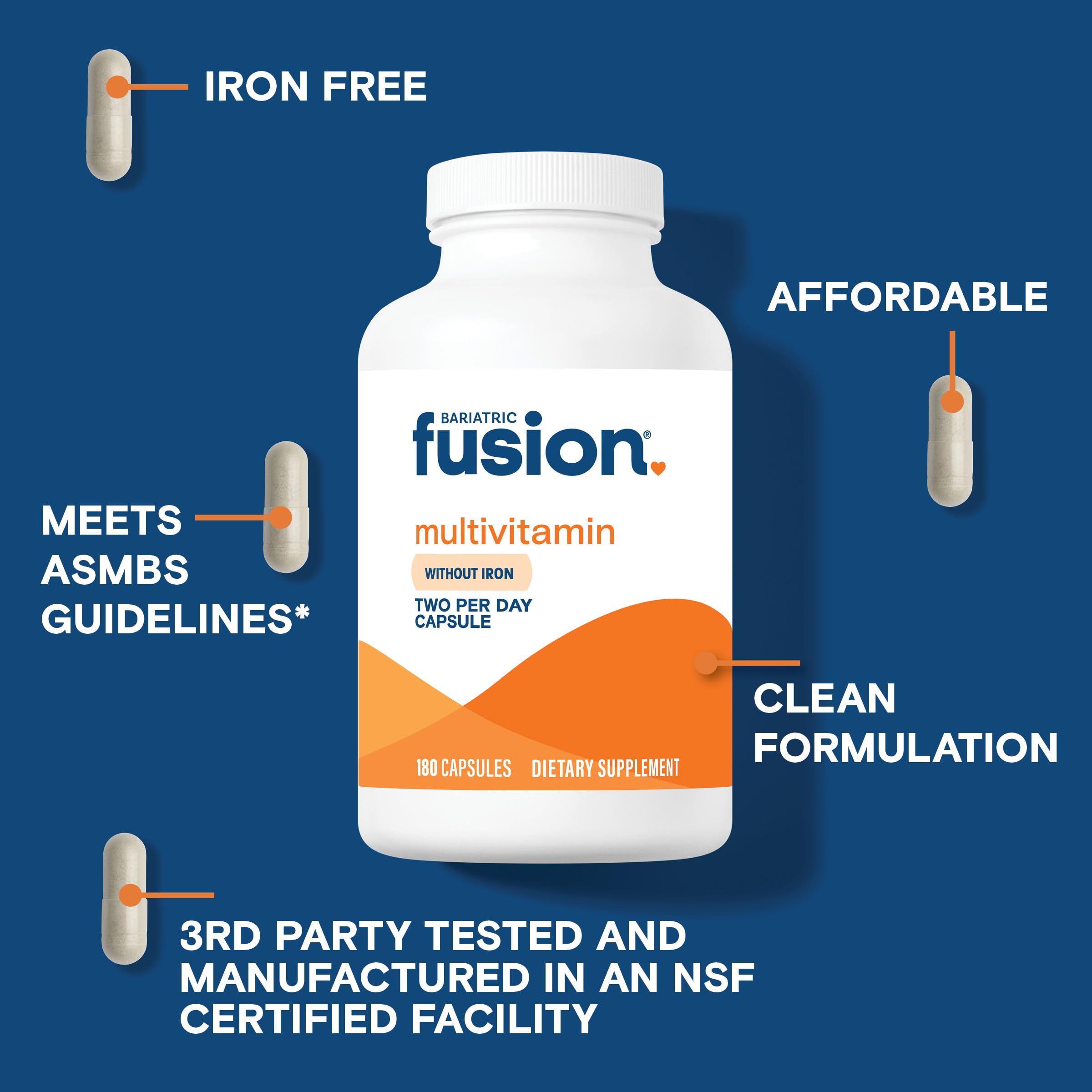 Bariatric Fusion Iron-Free Bariatric Multivitamin for Post-Op Patients | 1 Year Supply