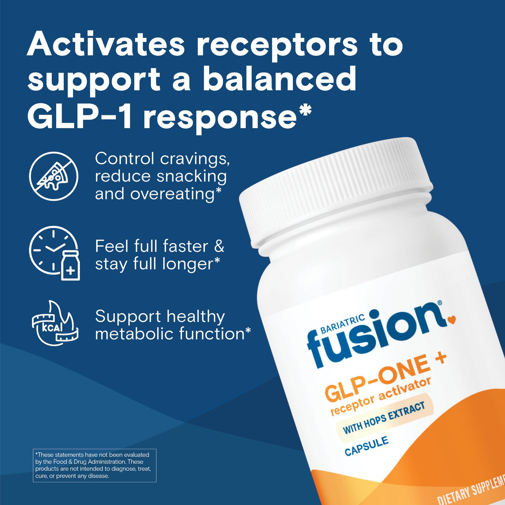 Bariatric Fusion GLP-1 Plus | Activate GLP-1 Receptors to Feel Full Faster | Gluten Free & Vegan | 30 Capsules