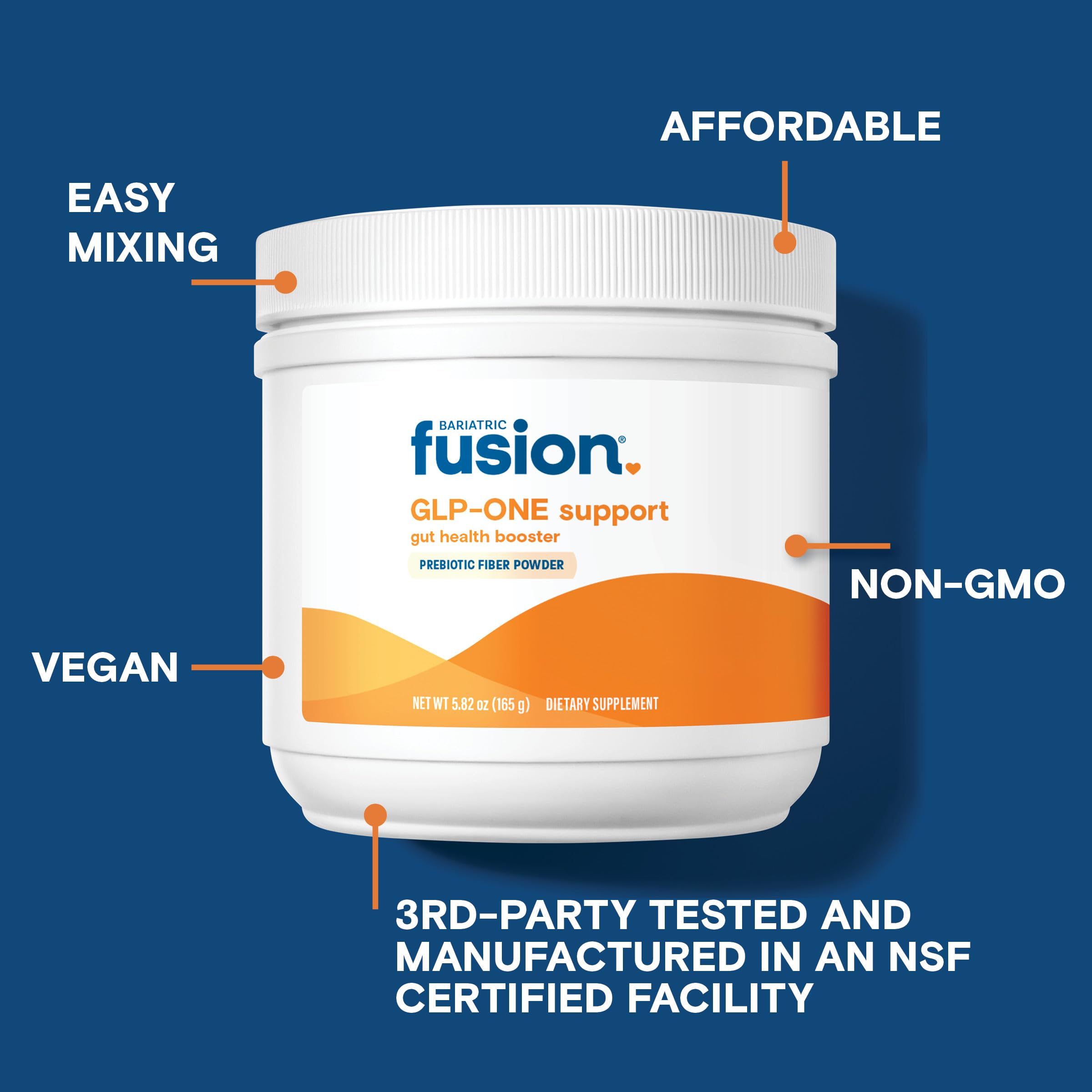 Bariatric Fusion GLP-1 Gut Health Booster - High Fiber Prebiotic Powder for Women & Men | 20 Servings