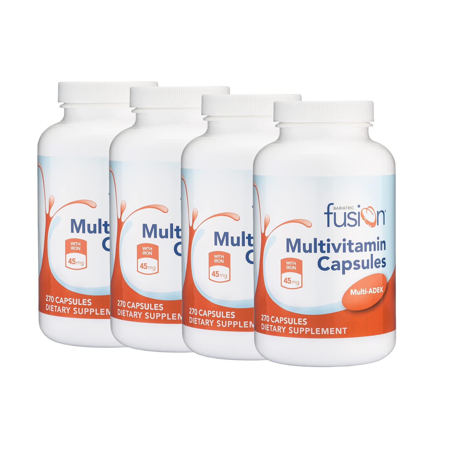 Bariatric Fusion High ADEK Multivitamin Capsule with 45 mg Iron | 1080 Caps | 1 Year Supply | Duodenal Switch