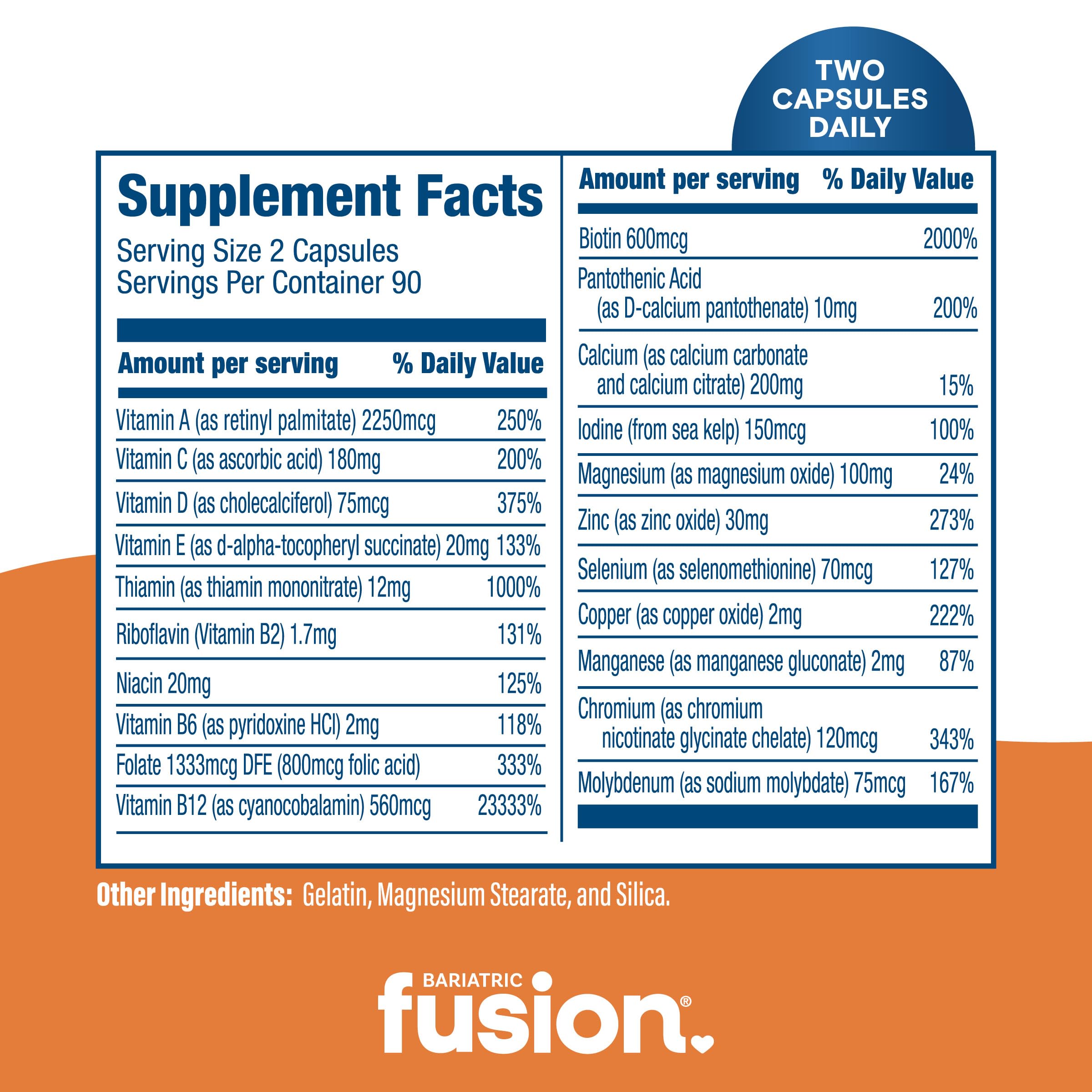 Bariatric Fusion Iron-Free Bariatric Multivitamin for Post-Op Patients | 1 Year Supply